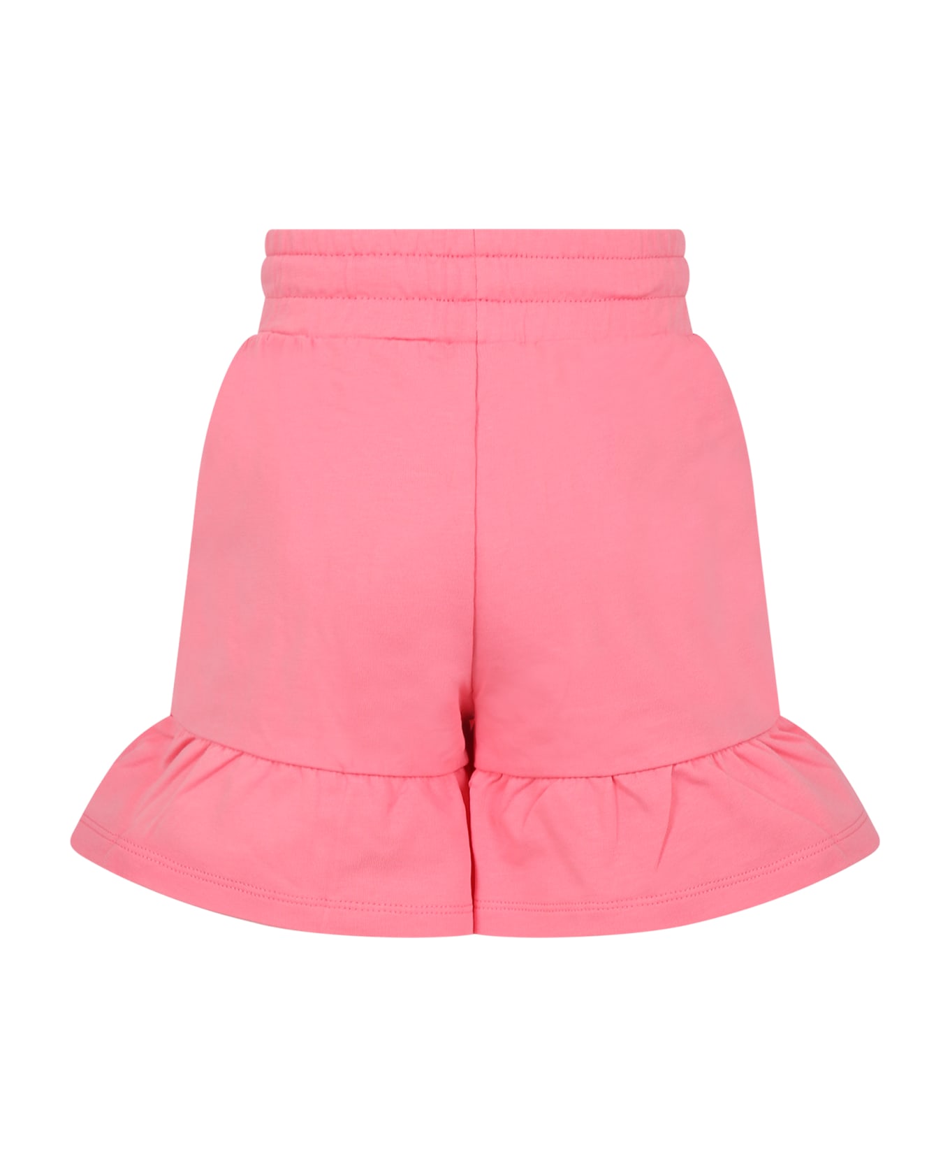 Moschino Pink Shorts For Gilr With Teddy Bera And Flowers - Light Blue