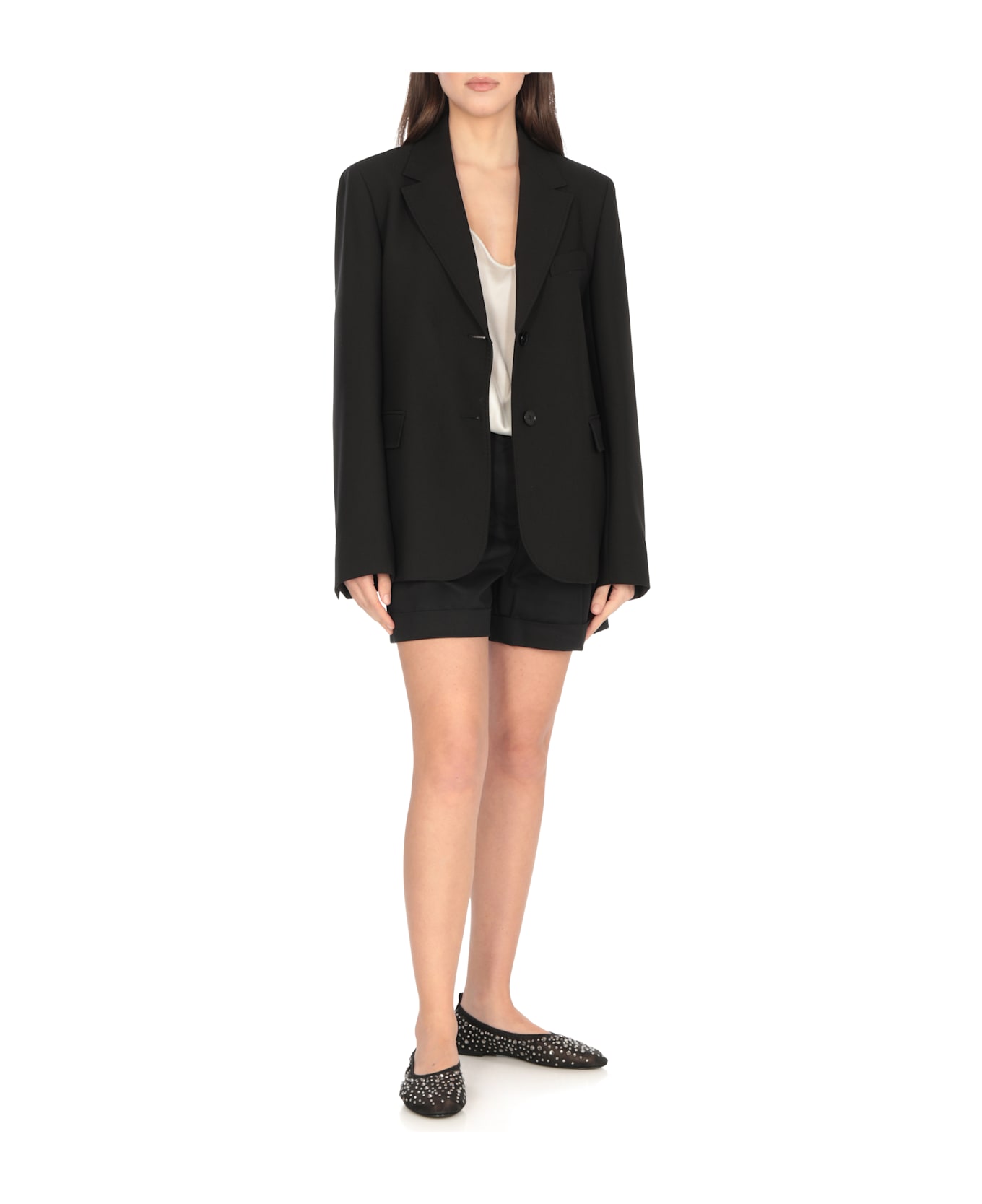 Tory Burch Ballet Shoes With Strass - Black