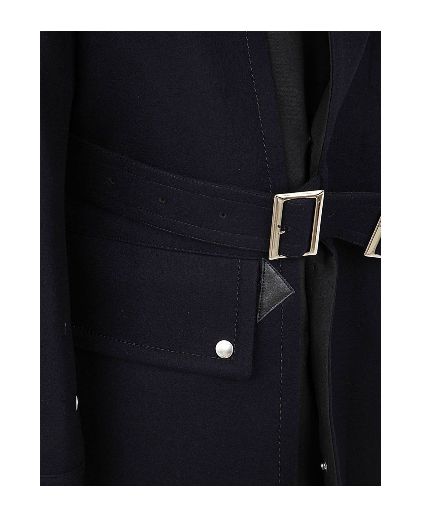 Sacai Belted Long Coat - Blu レインコート