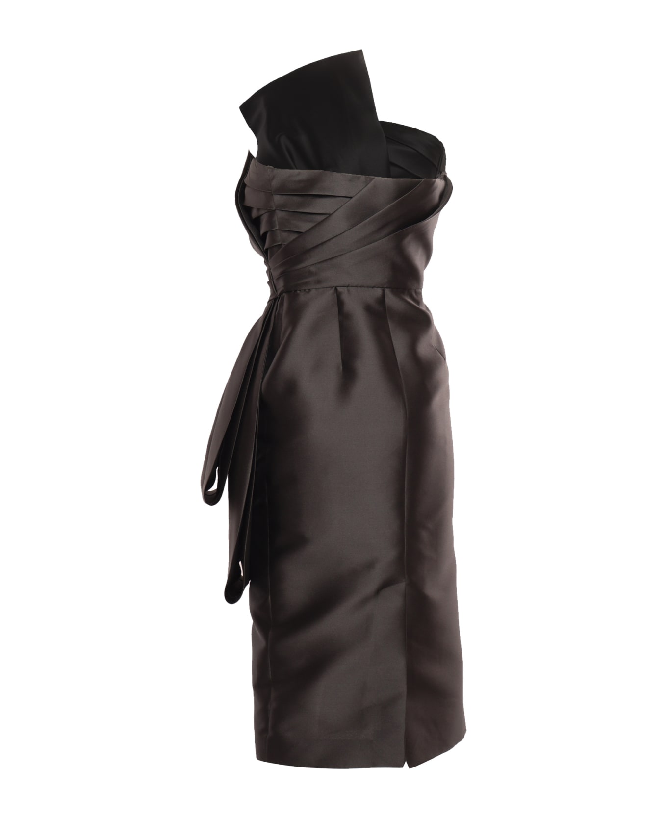 Alberta Ferretti Mikado Bustier Dress - BLACK ニットウェア