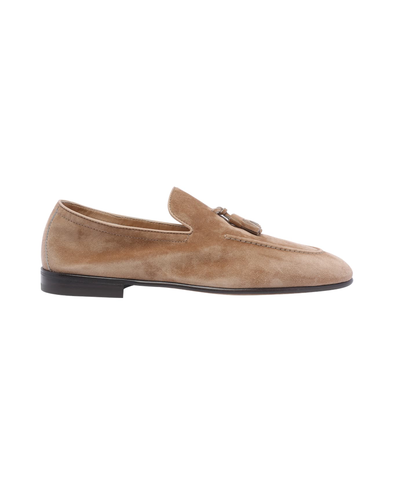 Brunello Cucinelli Penny Loafer Soft In Suede - Beige