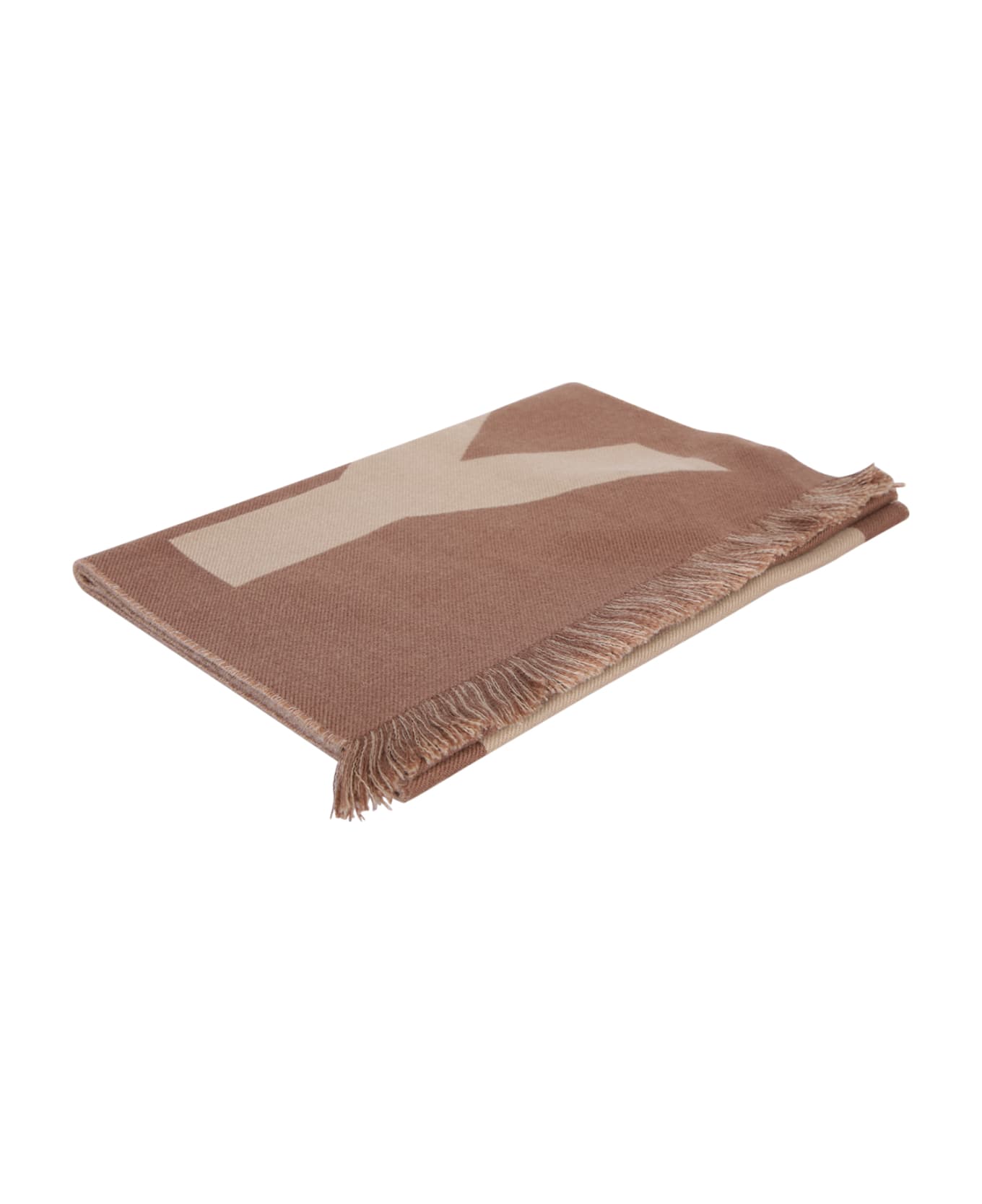 Burberry Wool Scarf With Logo And Jacquard Workmanship - Birch brown スカーフ