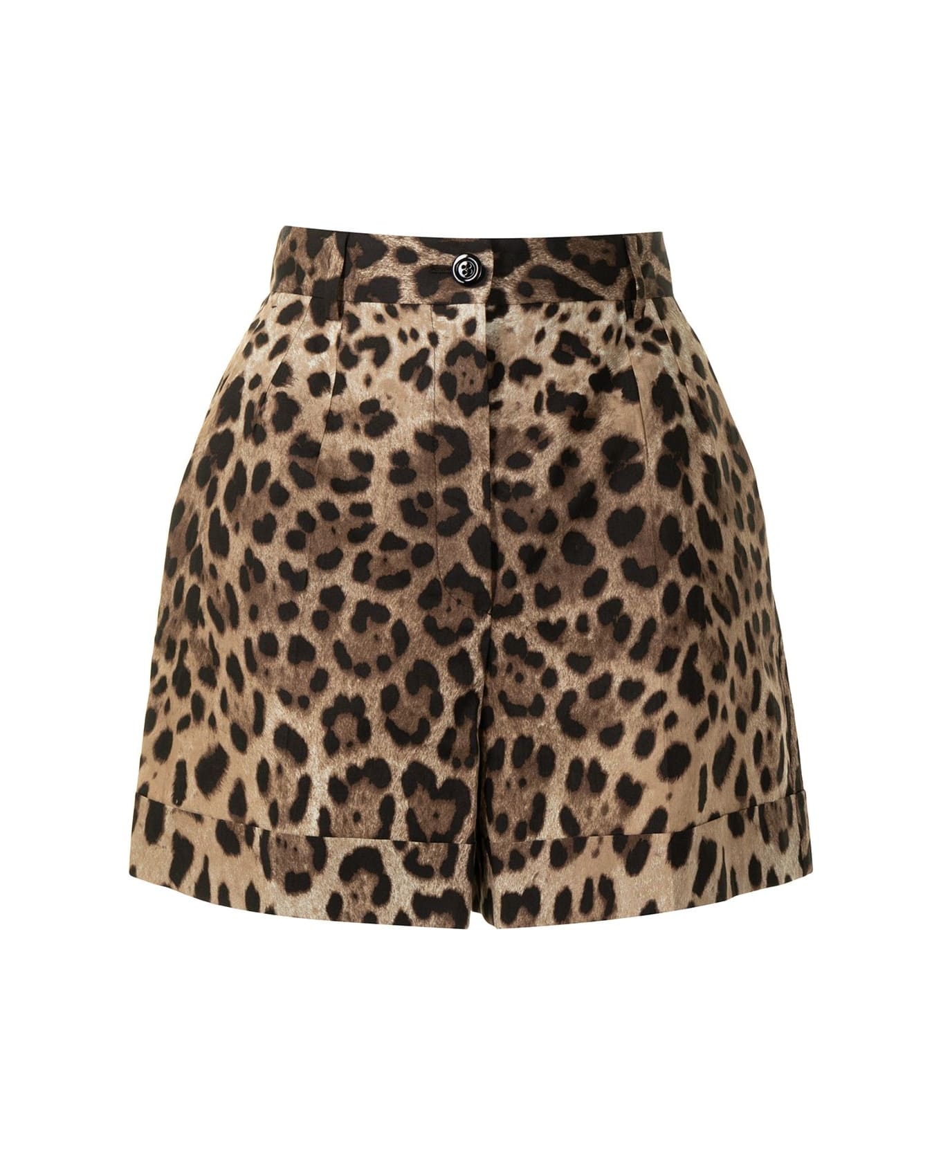 Dolce & Gabbana Printed Cotton Shorts - Brown