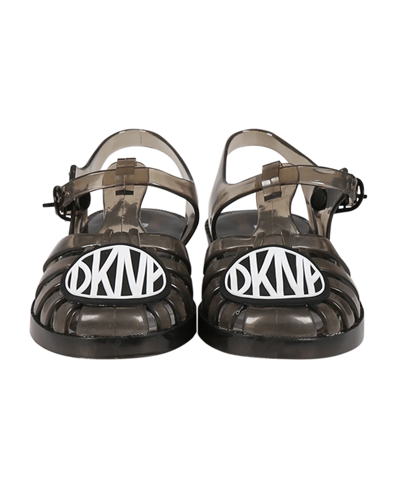 DKNY Black Sandals For Girl With Logo - Black