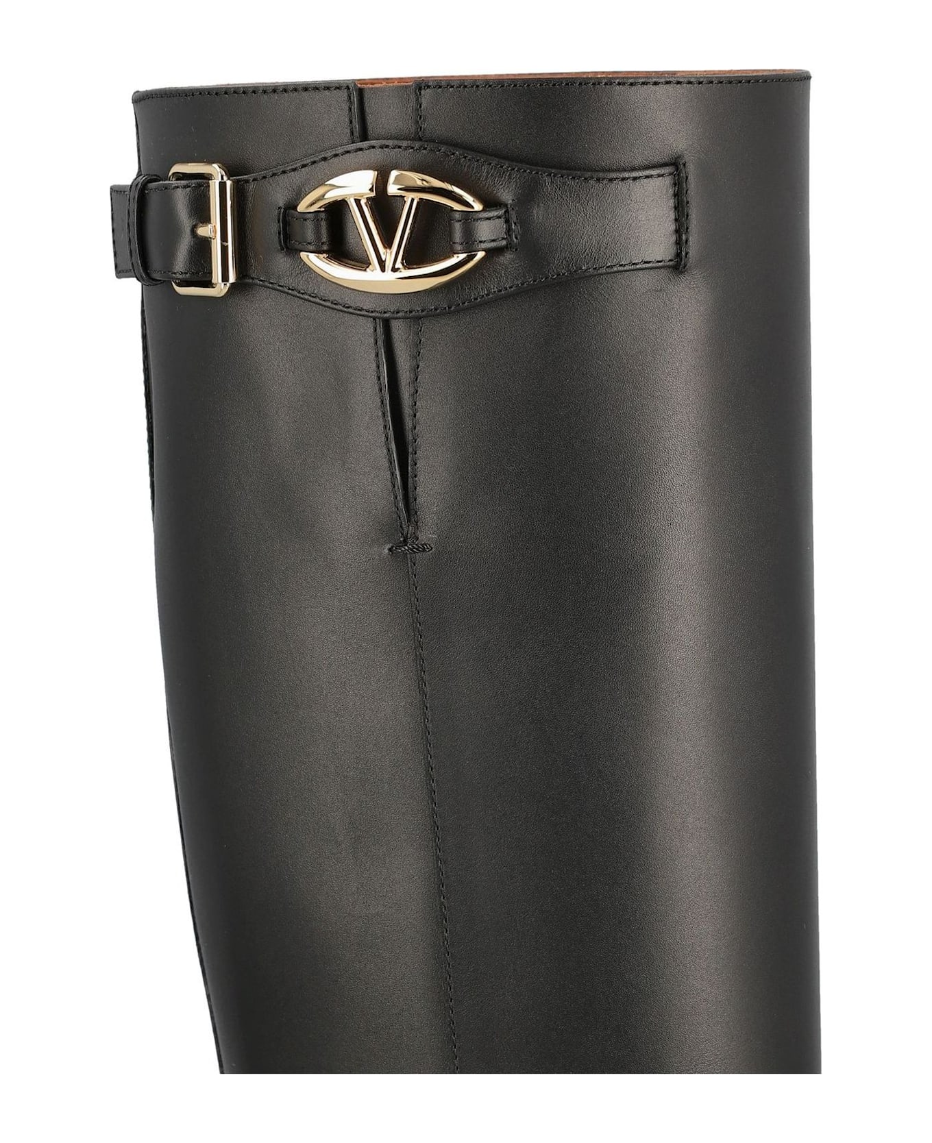 Valentino Garavani Valentino Vlogo Signature Round Toe Boots - Black