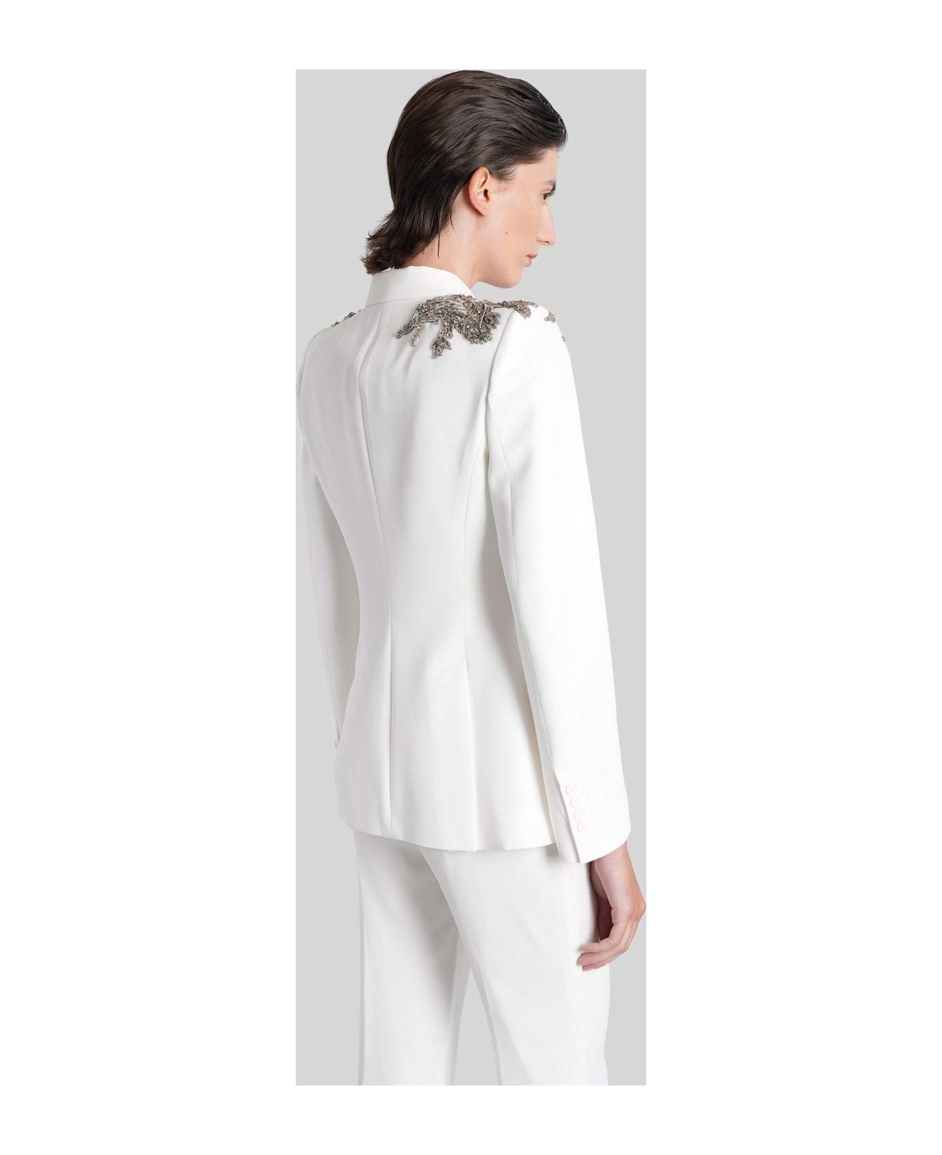 Alexander McQueen Blazer In White Viscose - white