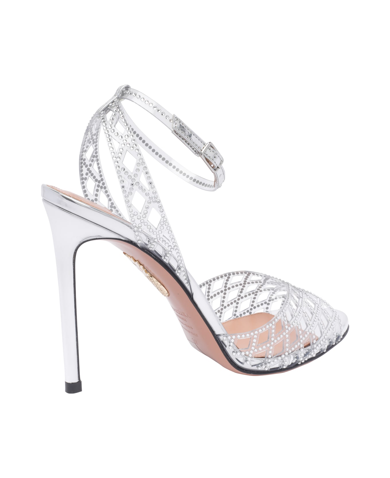 Aquazzura Lumiere Pump Sandals - Silver