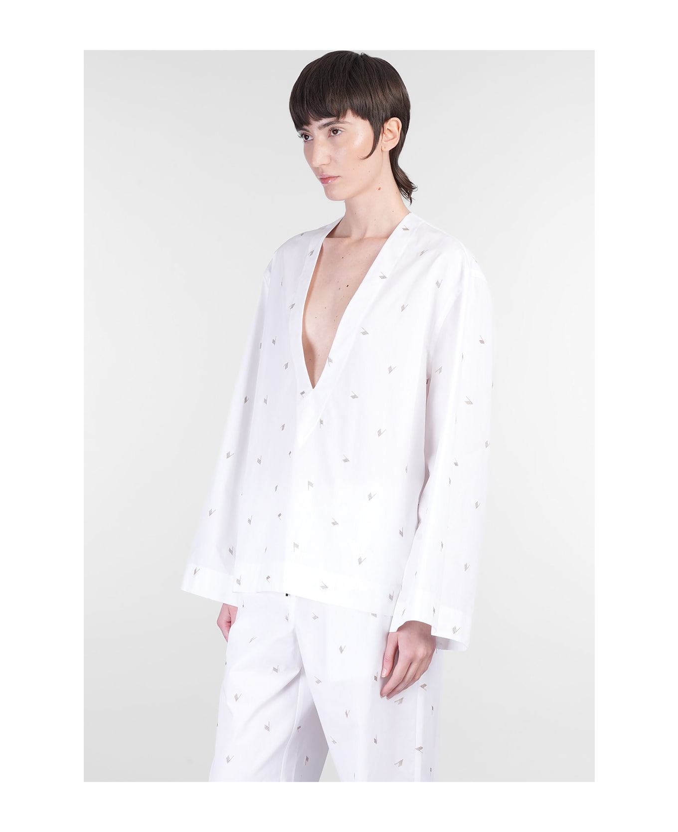 The Attico Blouse In White Cotton - white