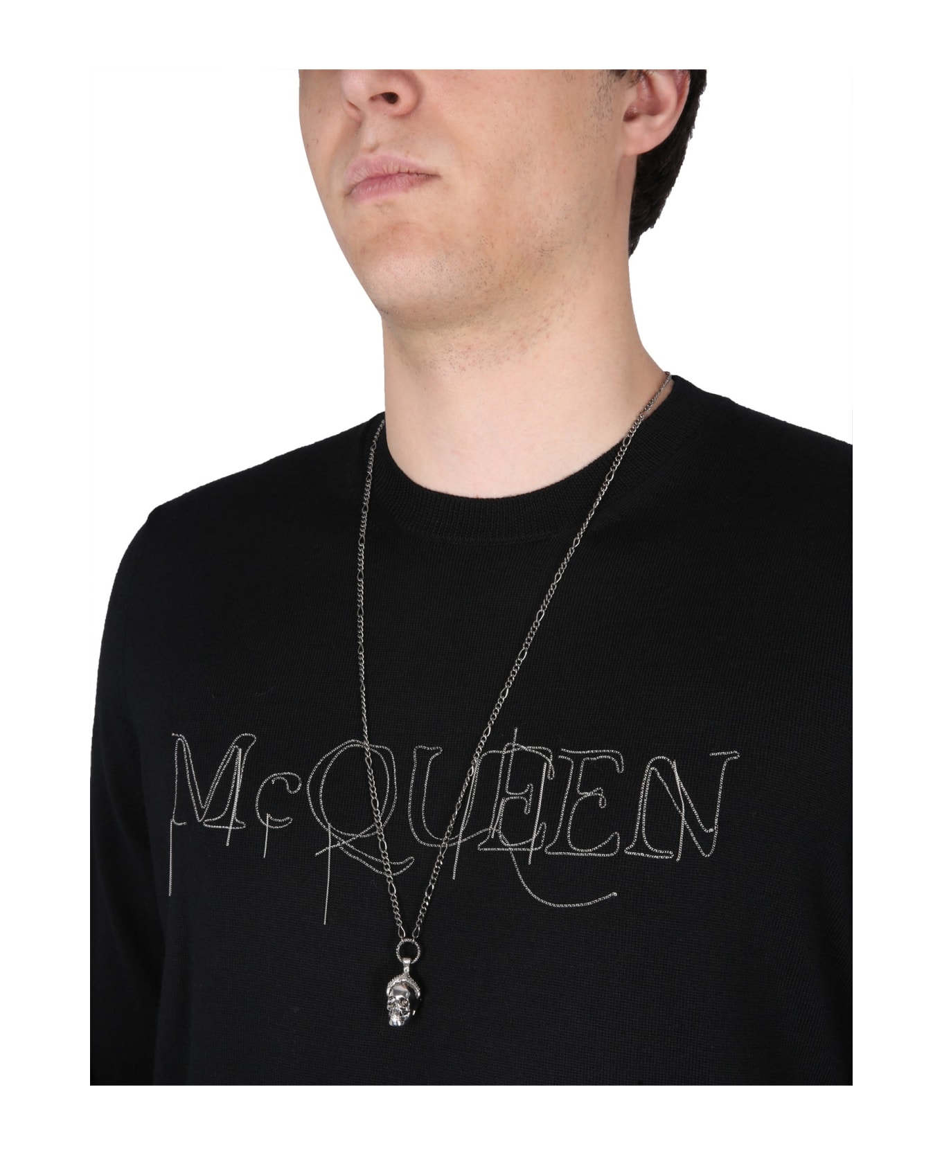 Alexander McQueen Logo Embroidered Sweatshirt - NERO