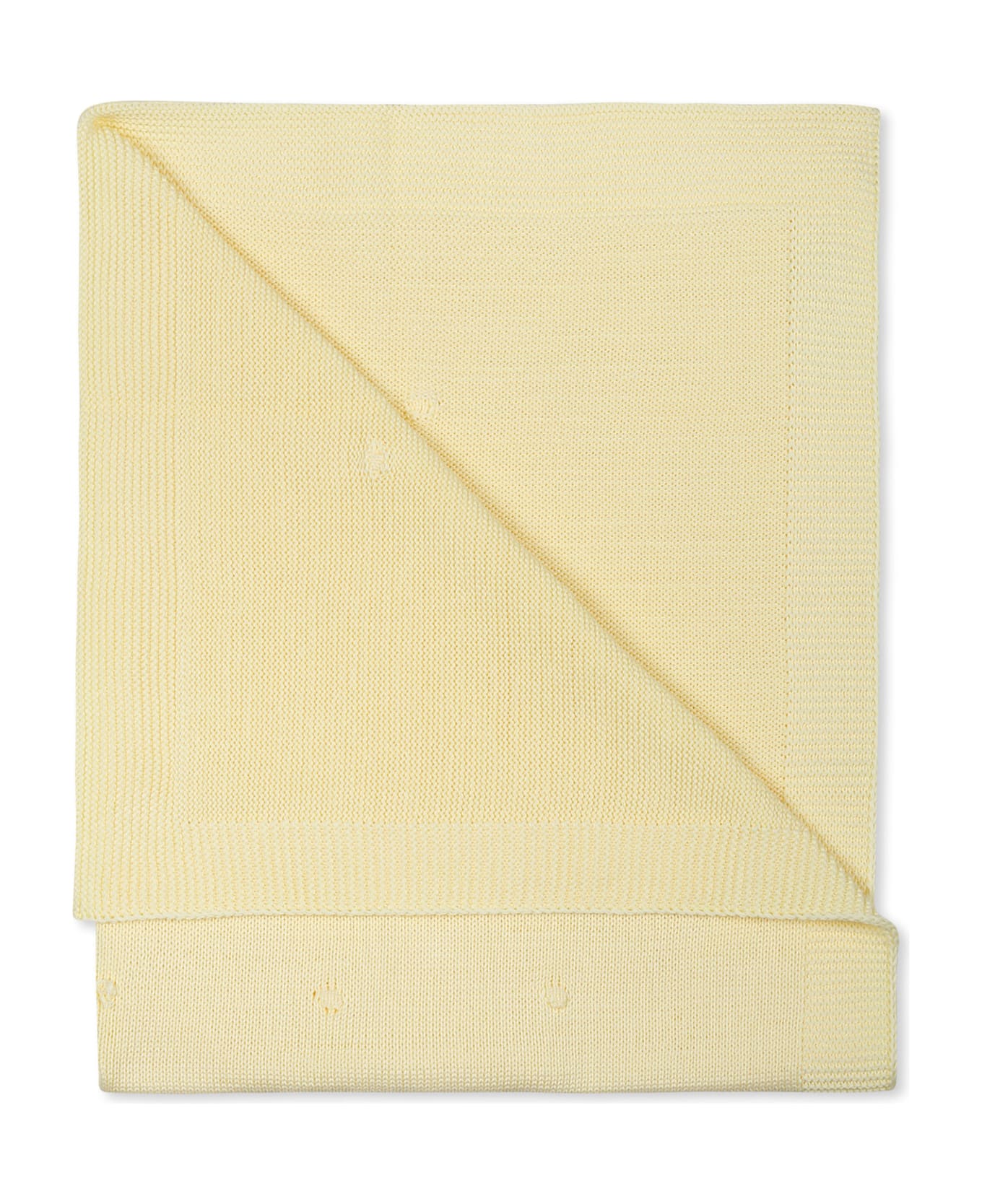 Little Bear Yellow Blanket For Babykids With Polka Dots - Yellow