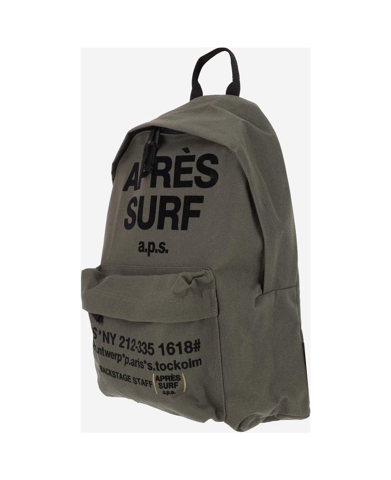 Apres Surf Technical Fabric Backpack With Logo - Green