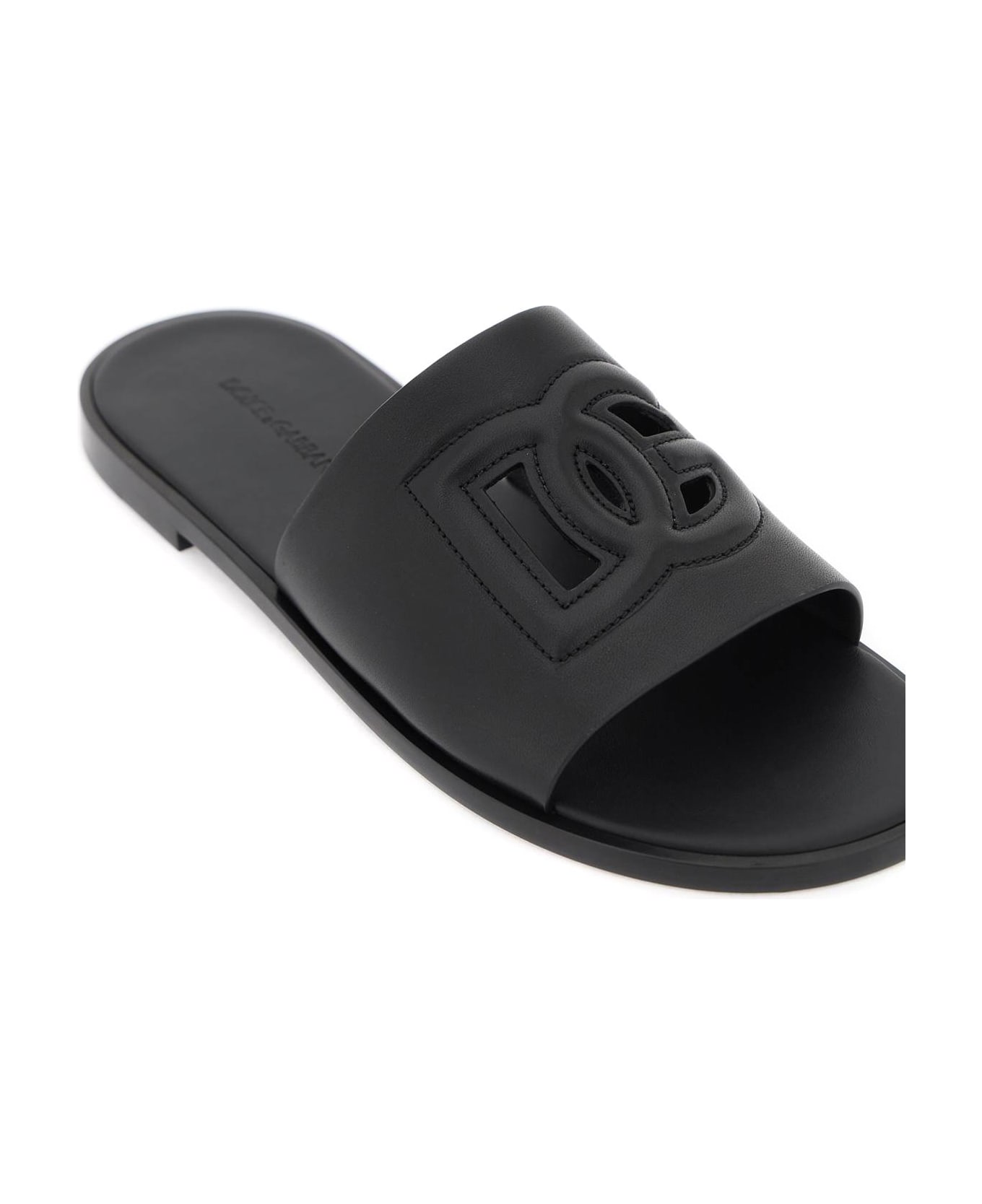 Dolce & Gabbana Calfskin Leather Slides - NERO (Black) その他各種シューズ
