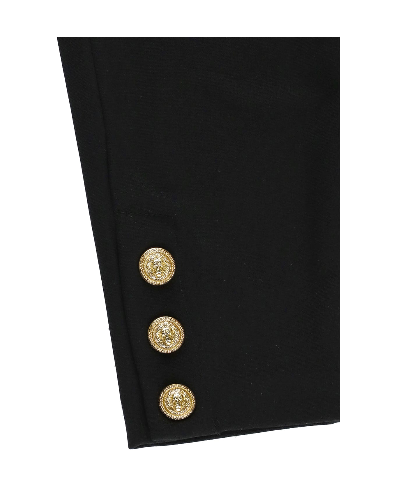 Balmain Pants With Loged Buttons - Black ボトムス