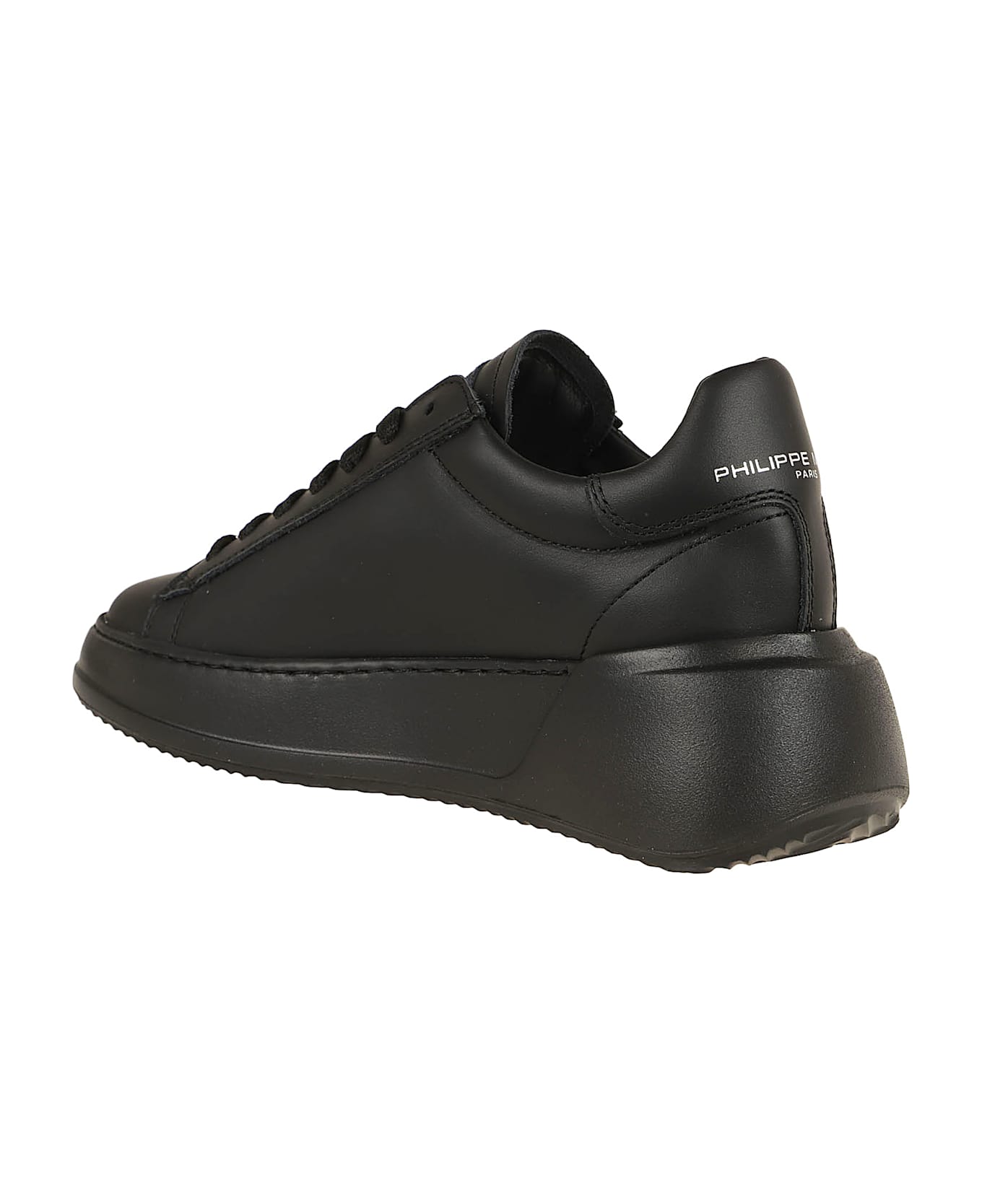 Philippe Model Tres Temple Low Woman - Veau Diamant Blanc Noir