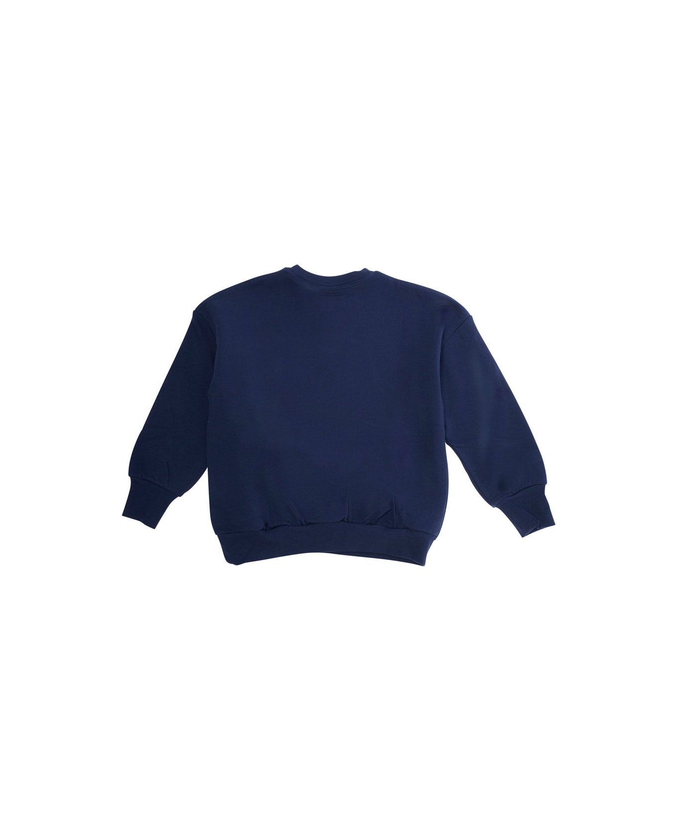 Mini Rodini Blue Sweatshirt With Dino Patch On The Front In Cotton Baby - Blu