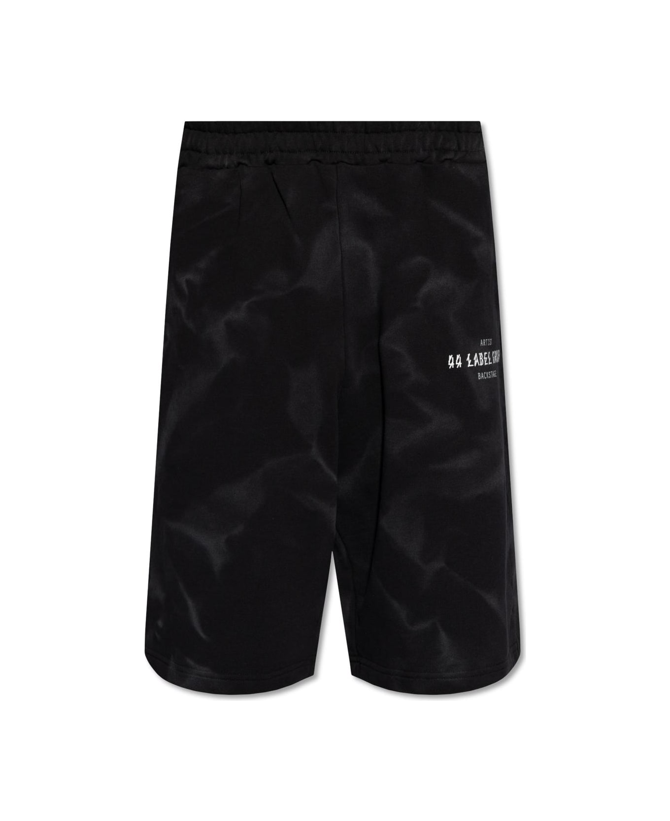 44 Label Group Cotton Shorts With Print - Nero