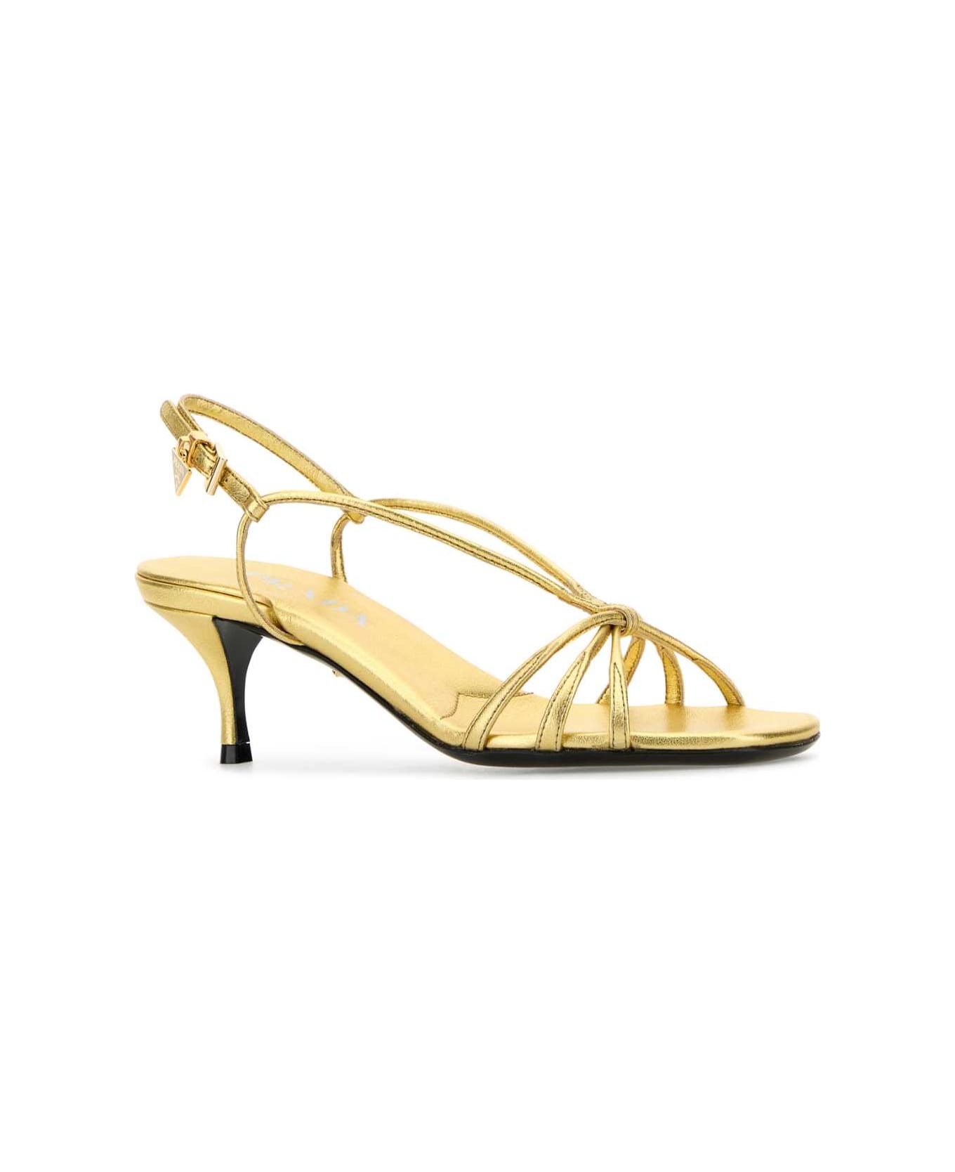 Prada Gold Leather Sandals - ORO