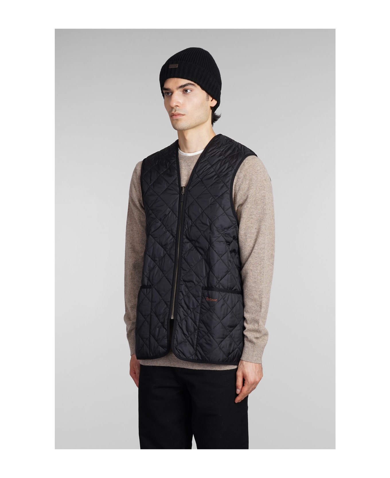 Barbour Quilted Waistco Vest In Black Polyamide - Black ベスト