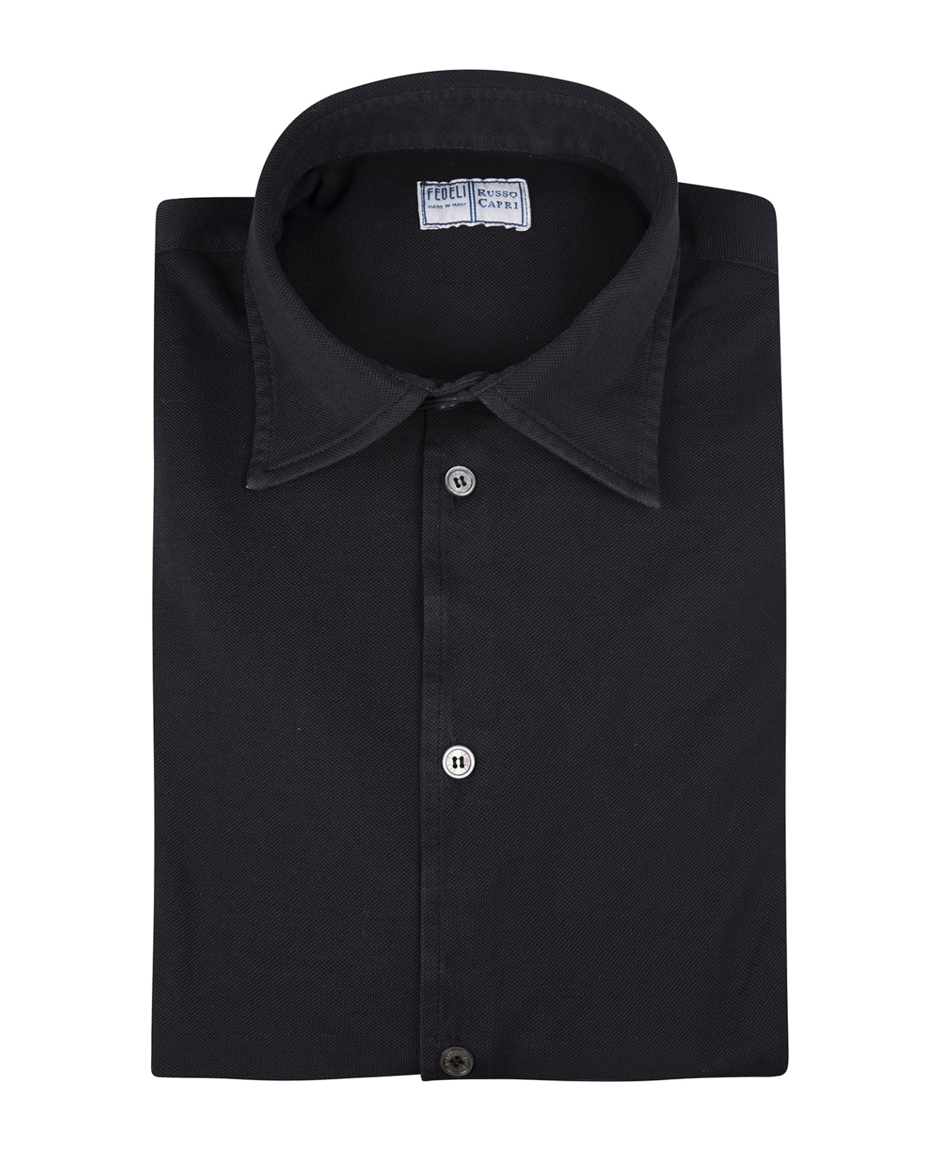 Fedeli Teorema Shirt In Black Cotton Piqué - Black シャツ