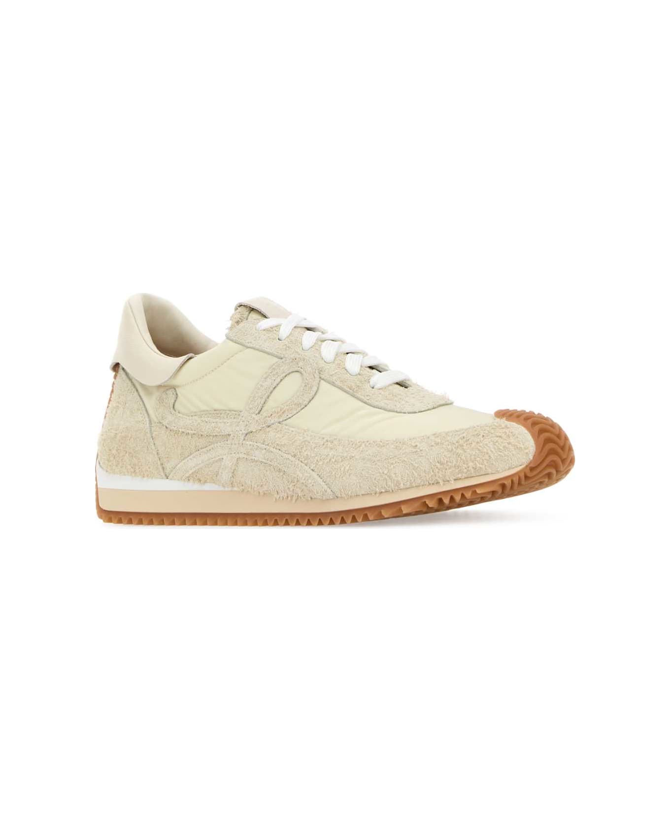 Loewe Ivory Suede And Nylon Flow Runner Sneakers - CANVASSOFTWHITE スニーカー