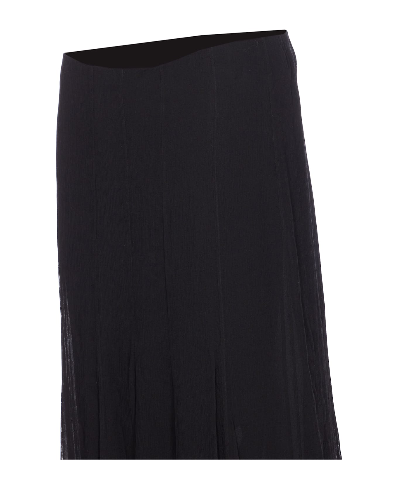 Chloé Fluid Silk Satin Maxi Skirt - Black
