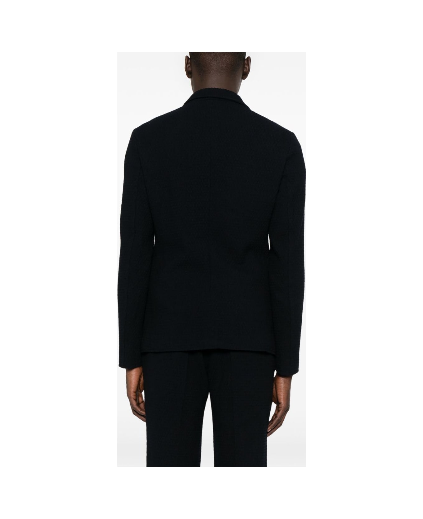 Emporio Armani Wool Single-breasted Jacket - Blue
