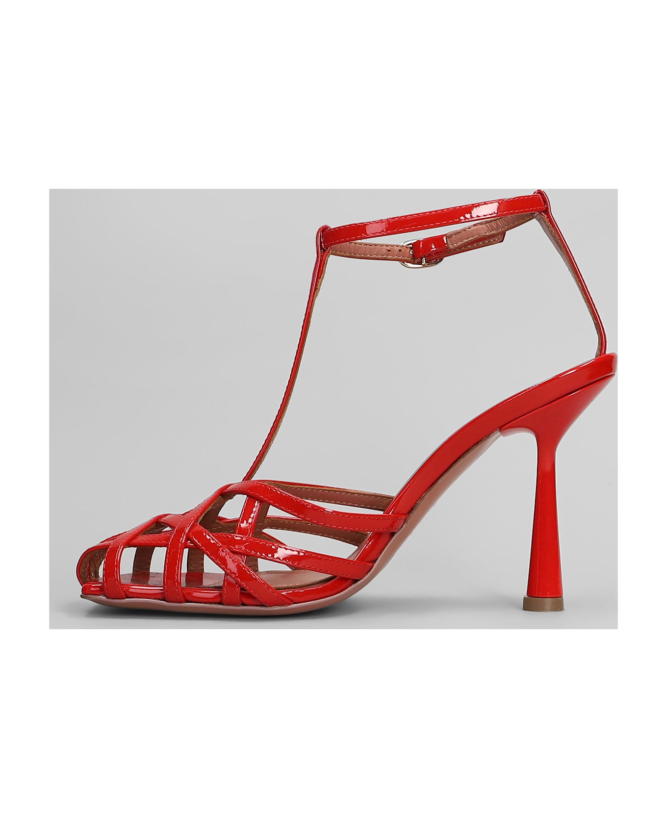 Aldo Castagna Lidia Sandals In Red Patent Leather - red