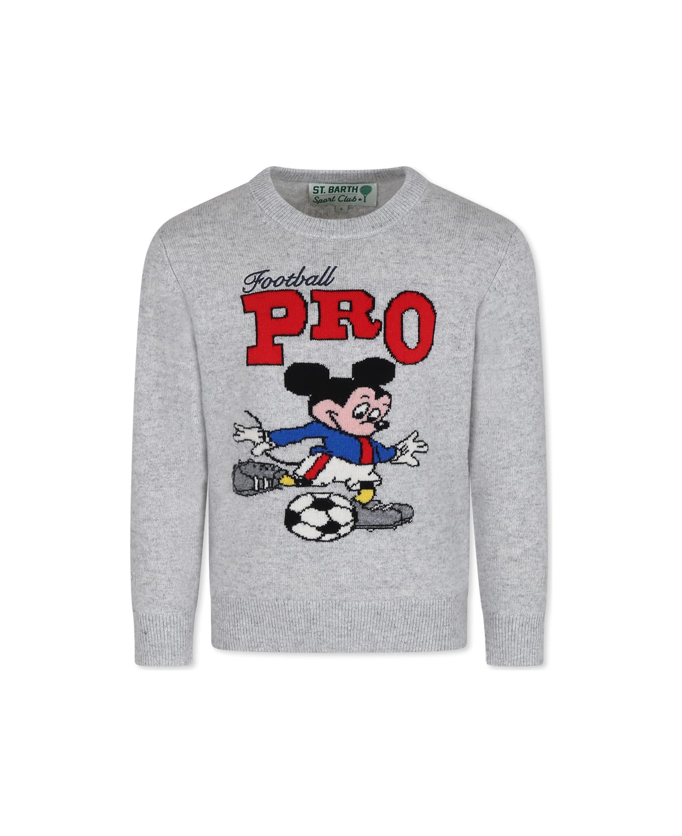MC2 Saint Barth Grey Sweater For Boy With Mickey Mouse - Grey
