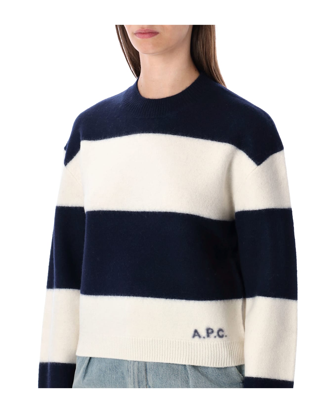 A.P.C. Penny Striped Sweater - DARK NAVY/ECRU