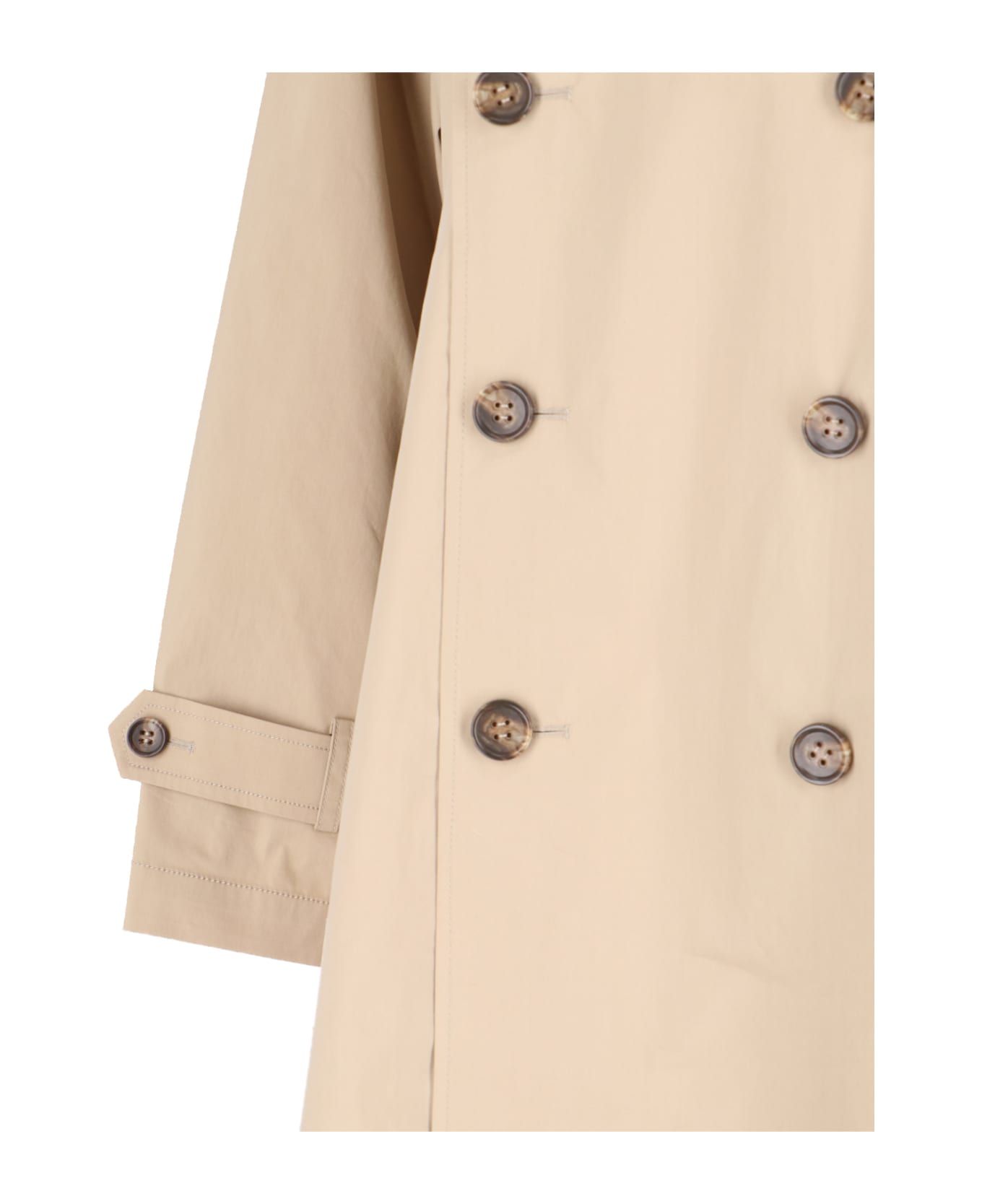 VIS A VIS Double-breasted Trench Coat - Beige