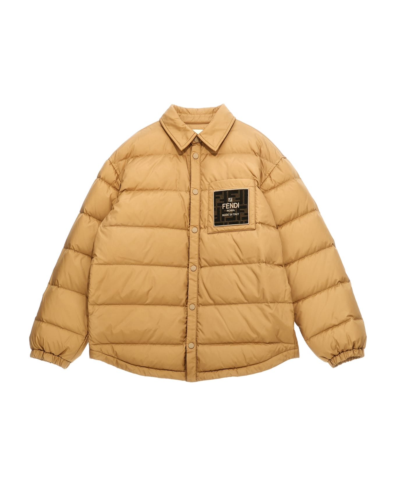 Fendi 'fendi Roma' Down Jacket - Beige