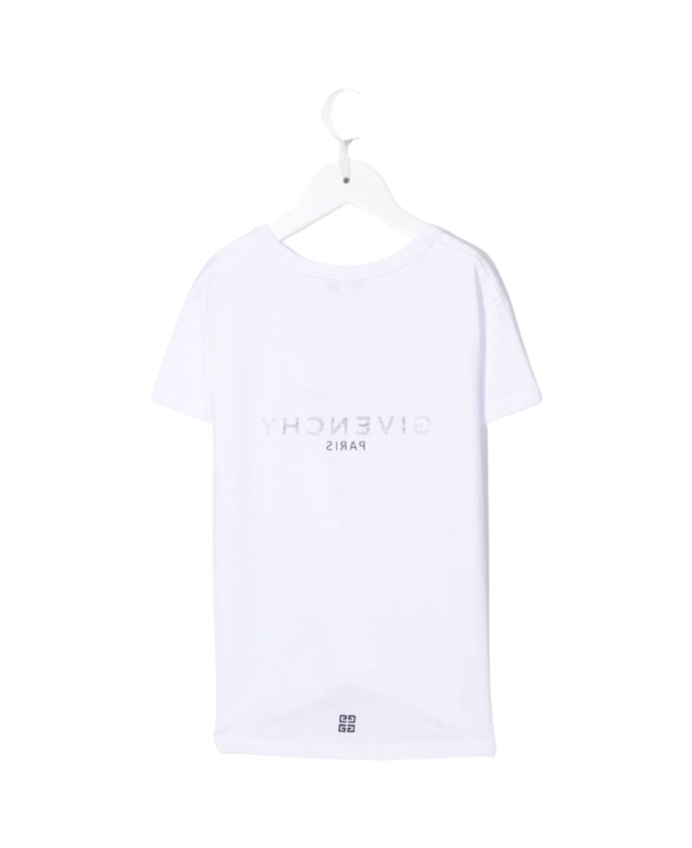 Givenchy Kids Girl's White Cotton T-shirt With Logo - White