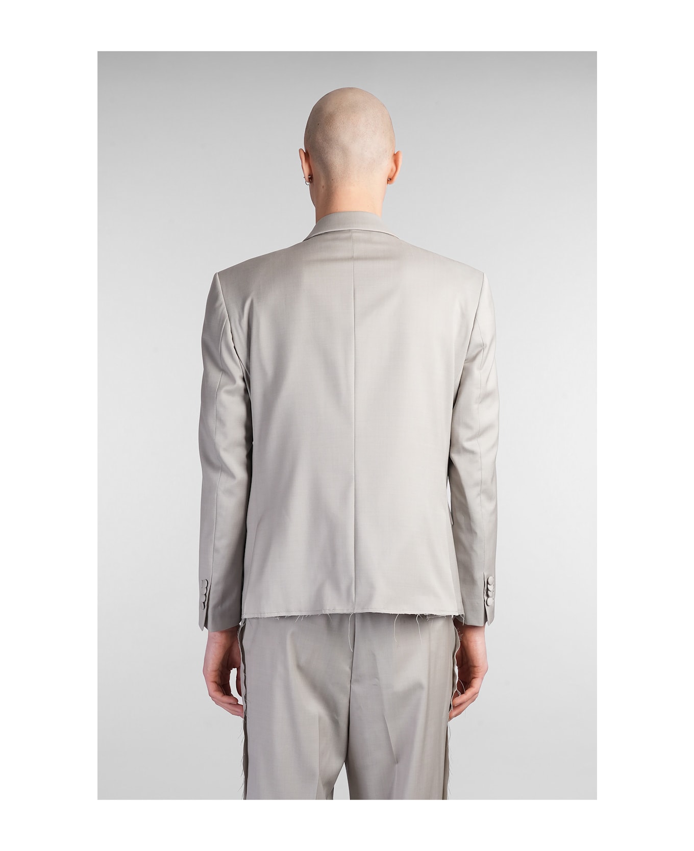 Paura Cassel Blazer In Taupe Wool - taupe