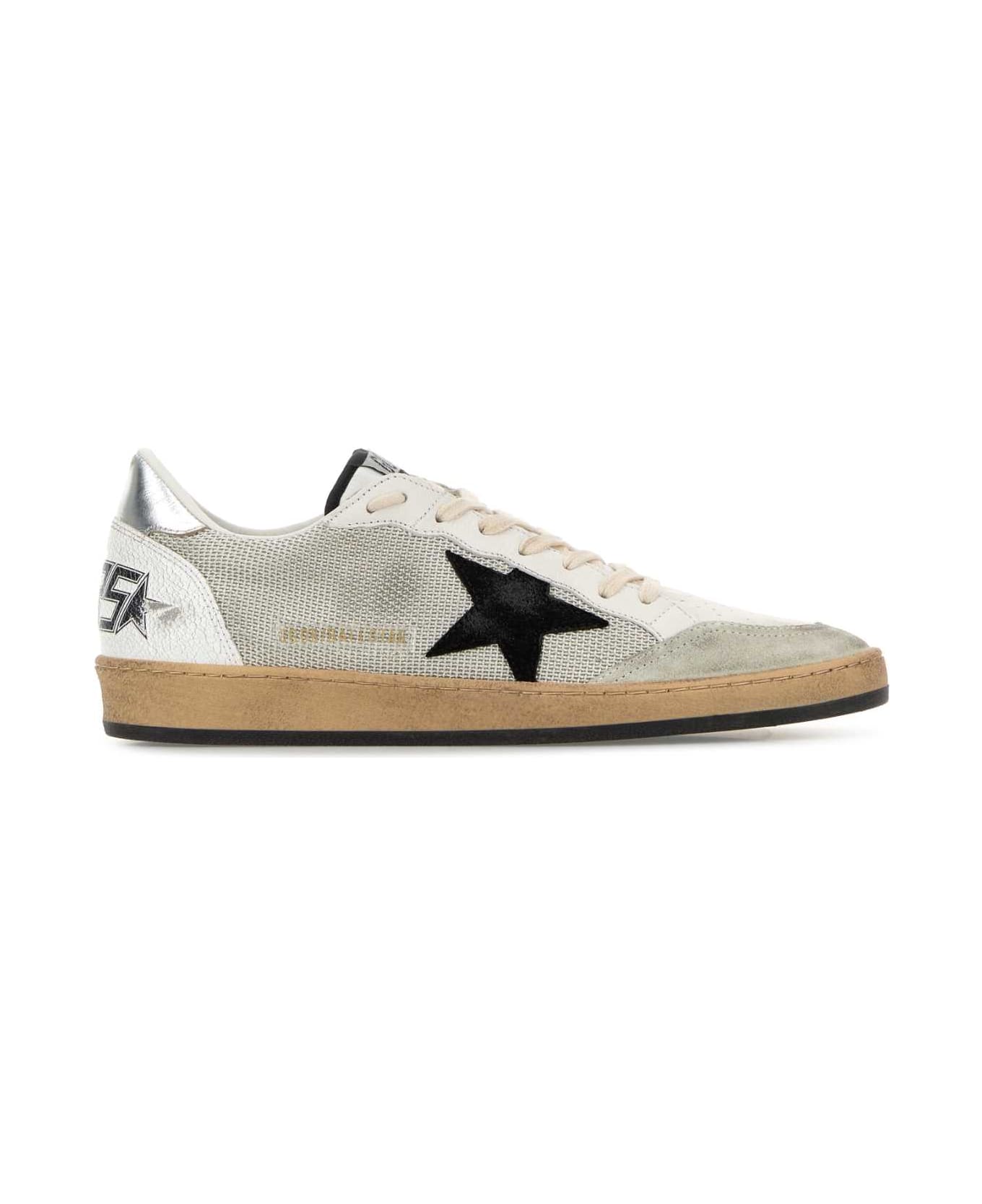 Golden Goose Multicolor Fabric And Leather Ball Star Sneakers - LIGHTSILVERBLACKWHITESILVER
