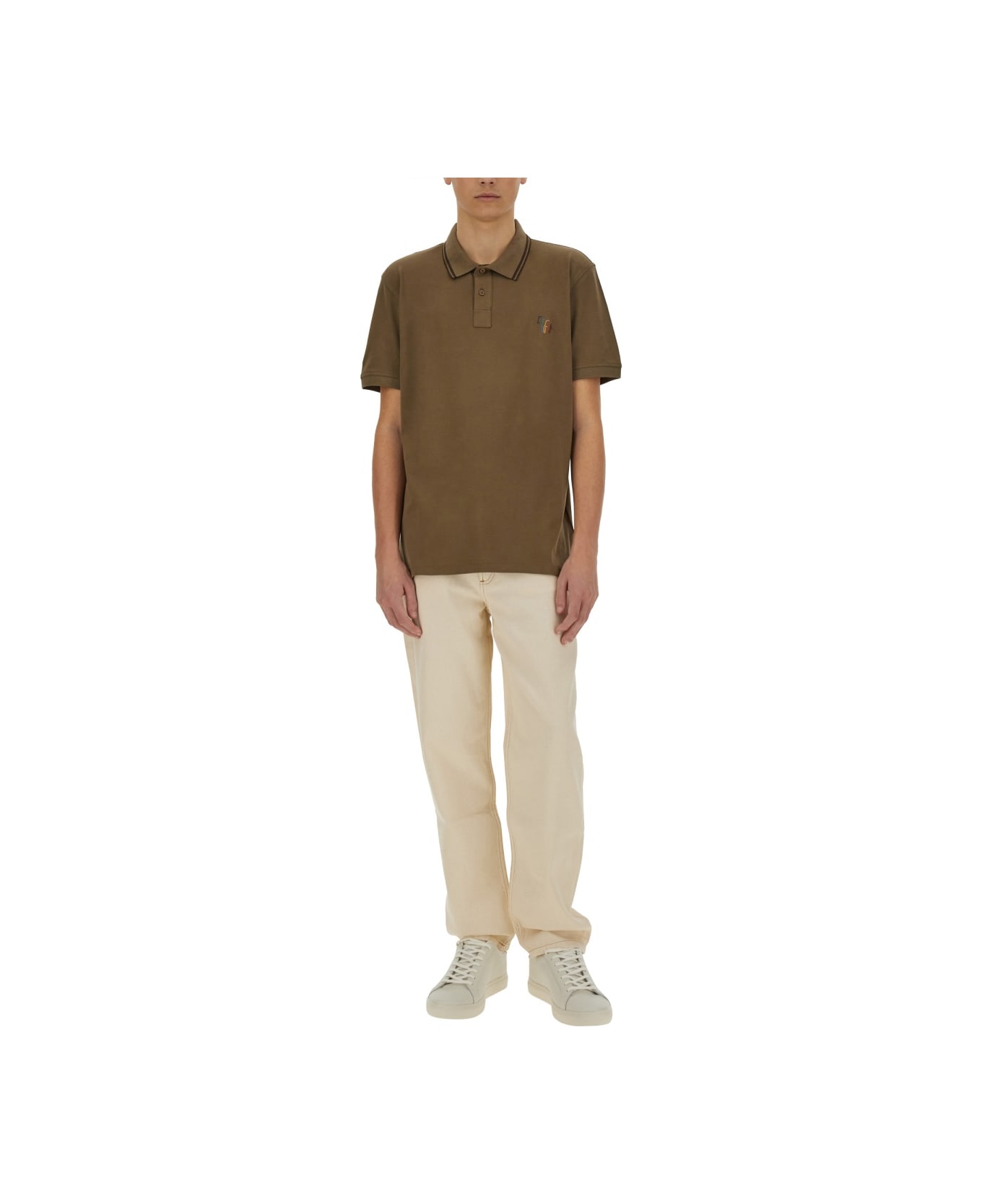 PS by Paul Smith Cotton Pique Polo - MILITARY GREEN