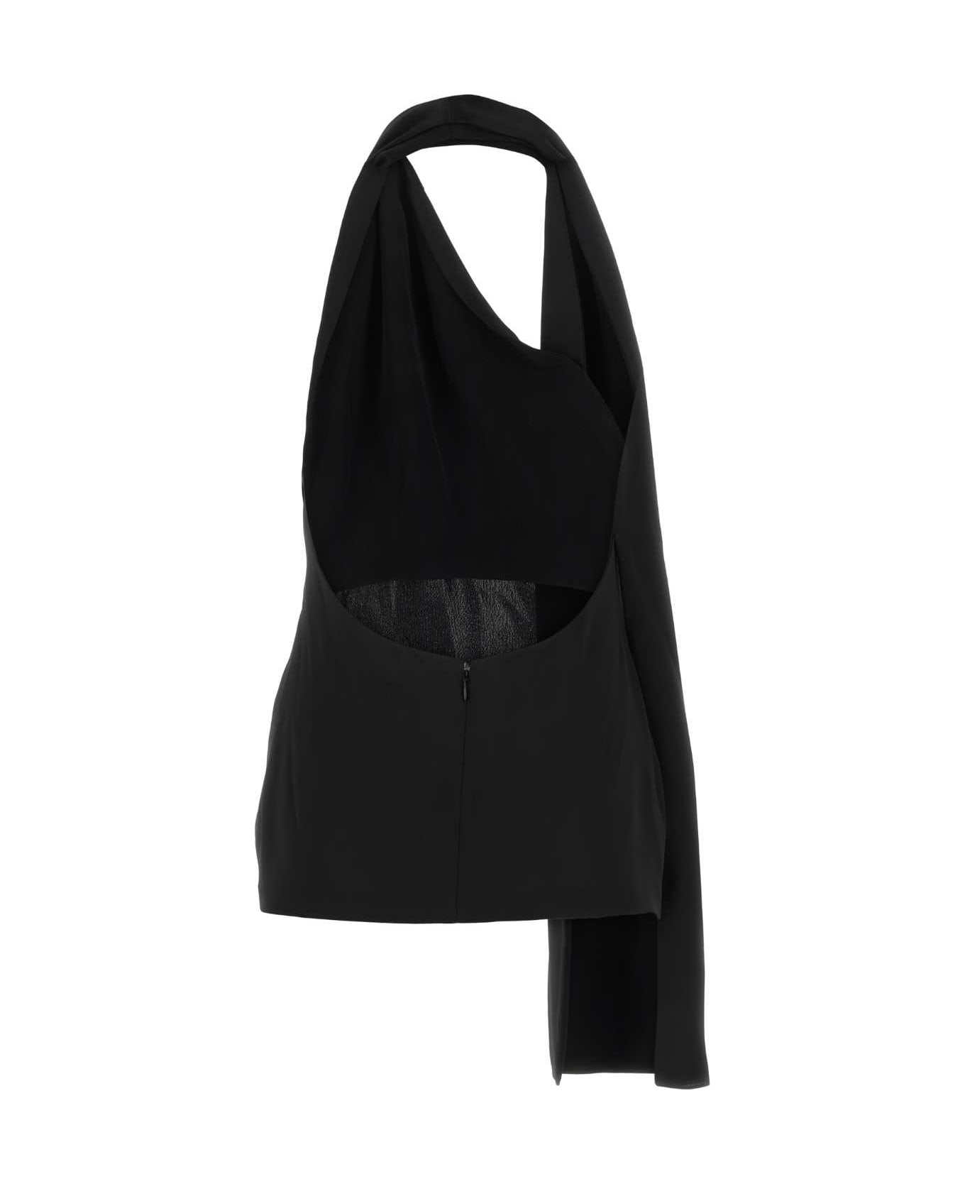 Loewe print Black Satin Mini Dress - BLACK
