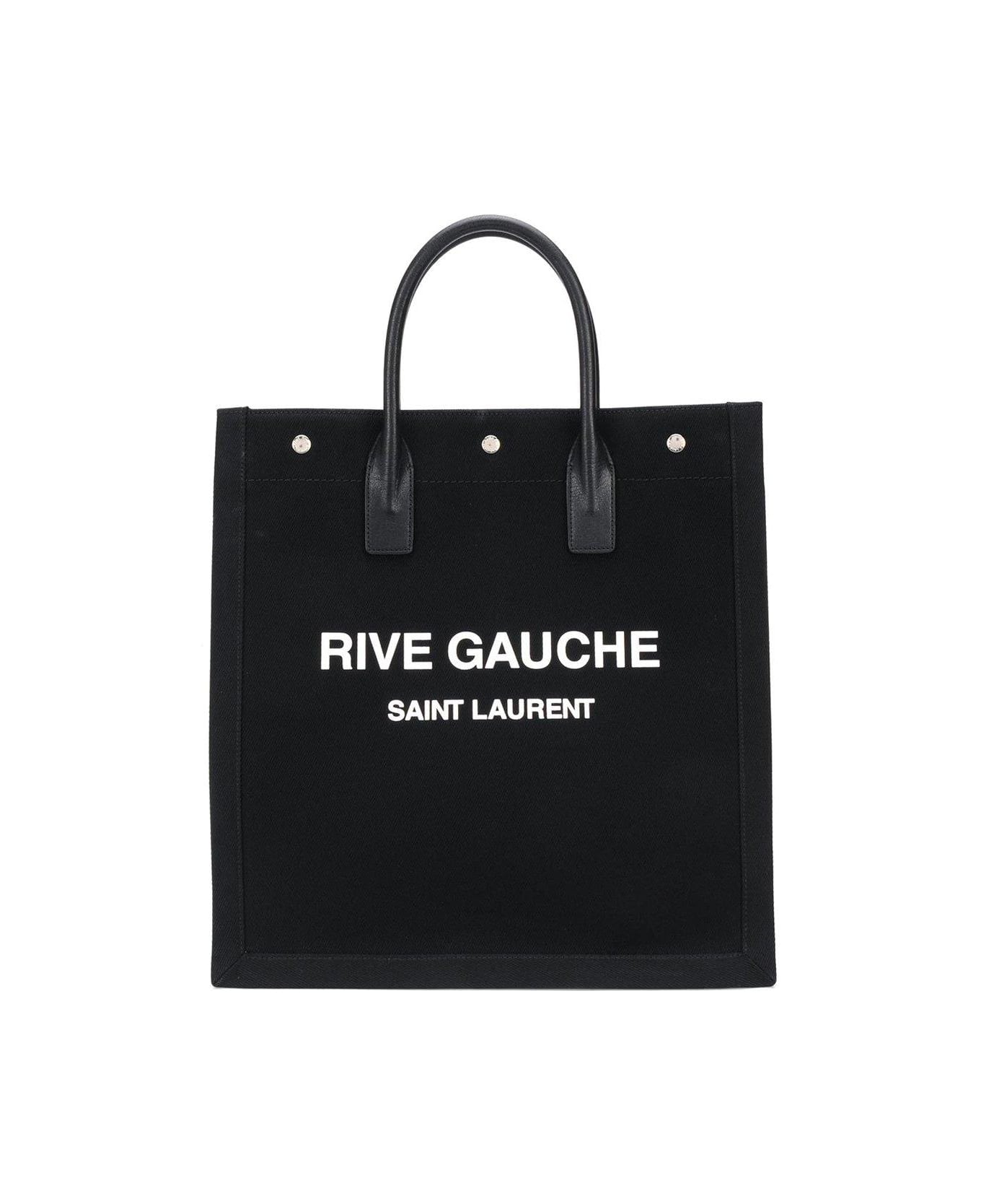 Saint Laurent Black Canvas Rive Gauche Shopping Bag - 1070