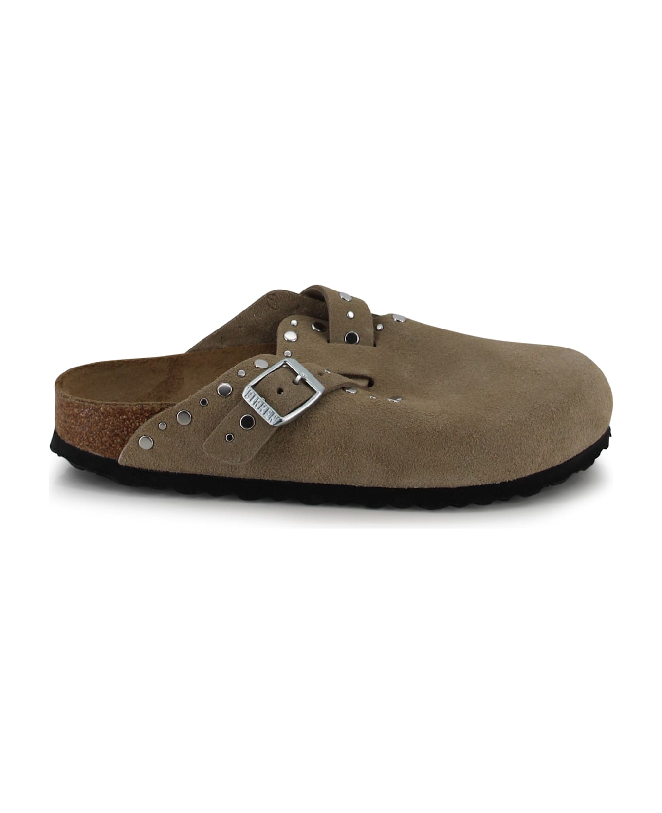Birkenstock Boston Rivets In Suede - Beige