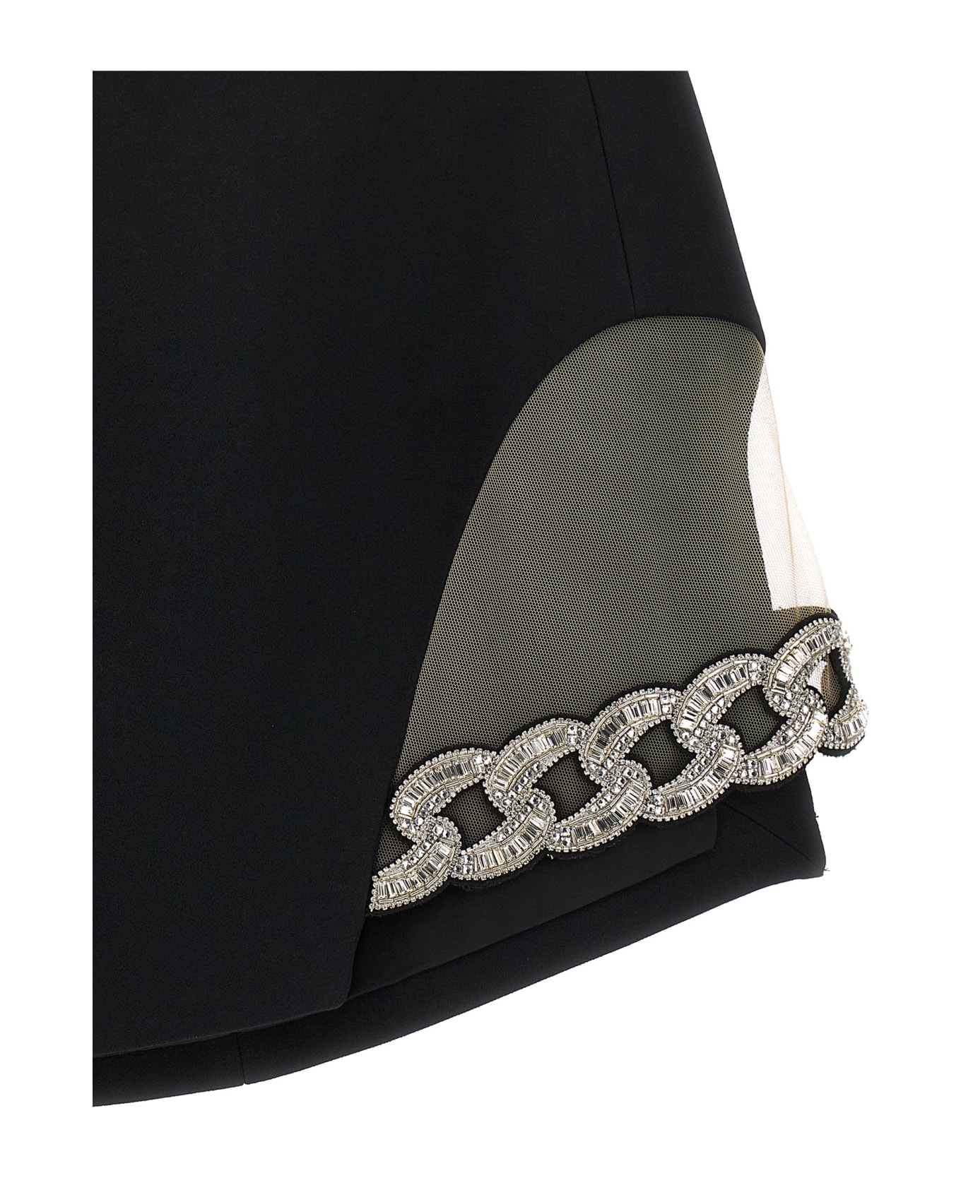 David Koma '3d Crystal Chain Mini' Skirt - Black  