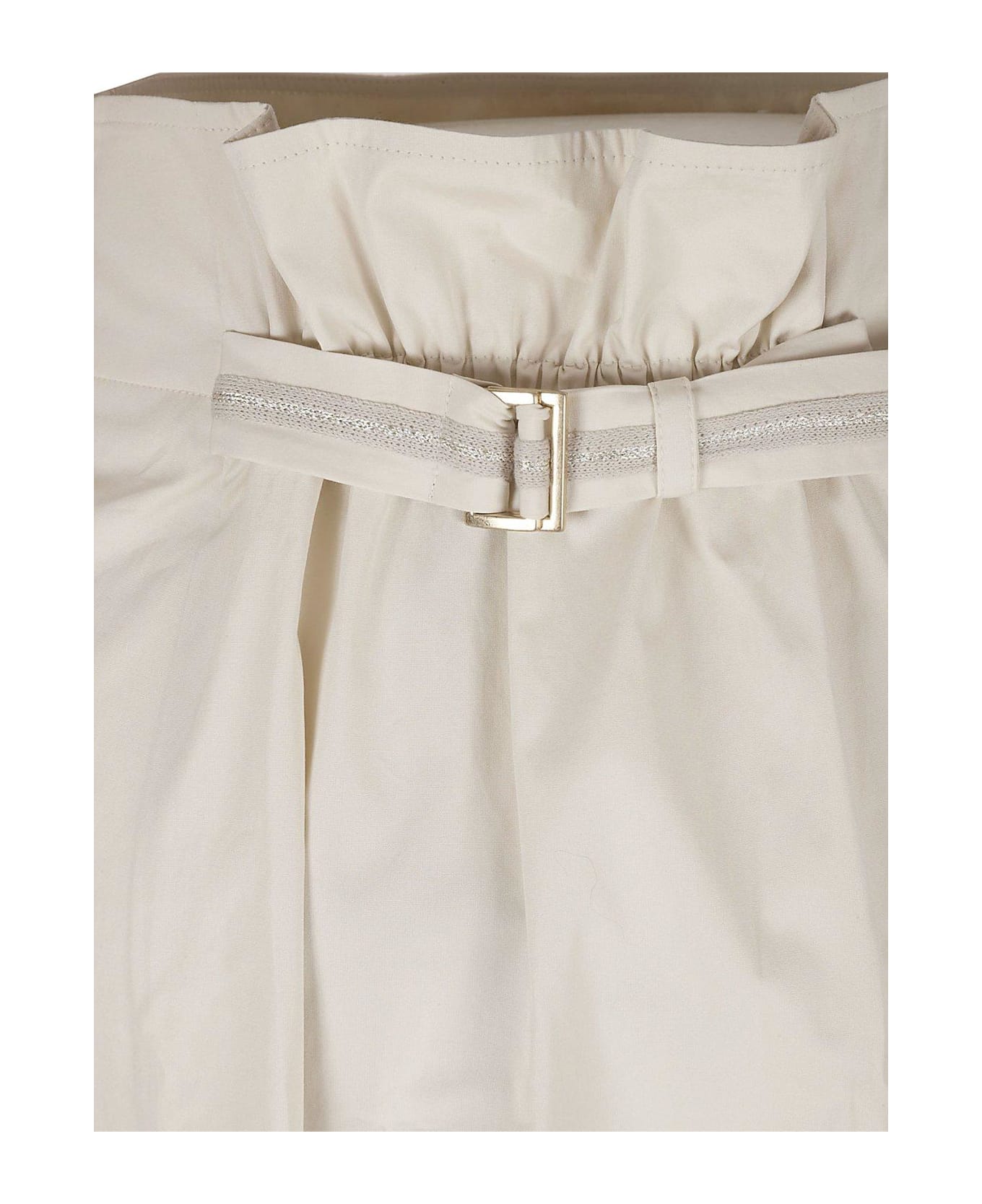 Lorena Antoniazzi Belted Waist Midi Skirt - MEDIUM WHITE