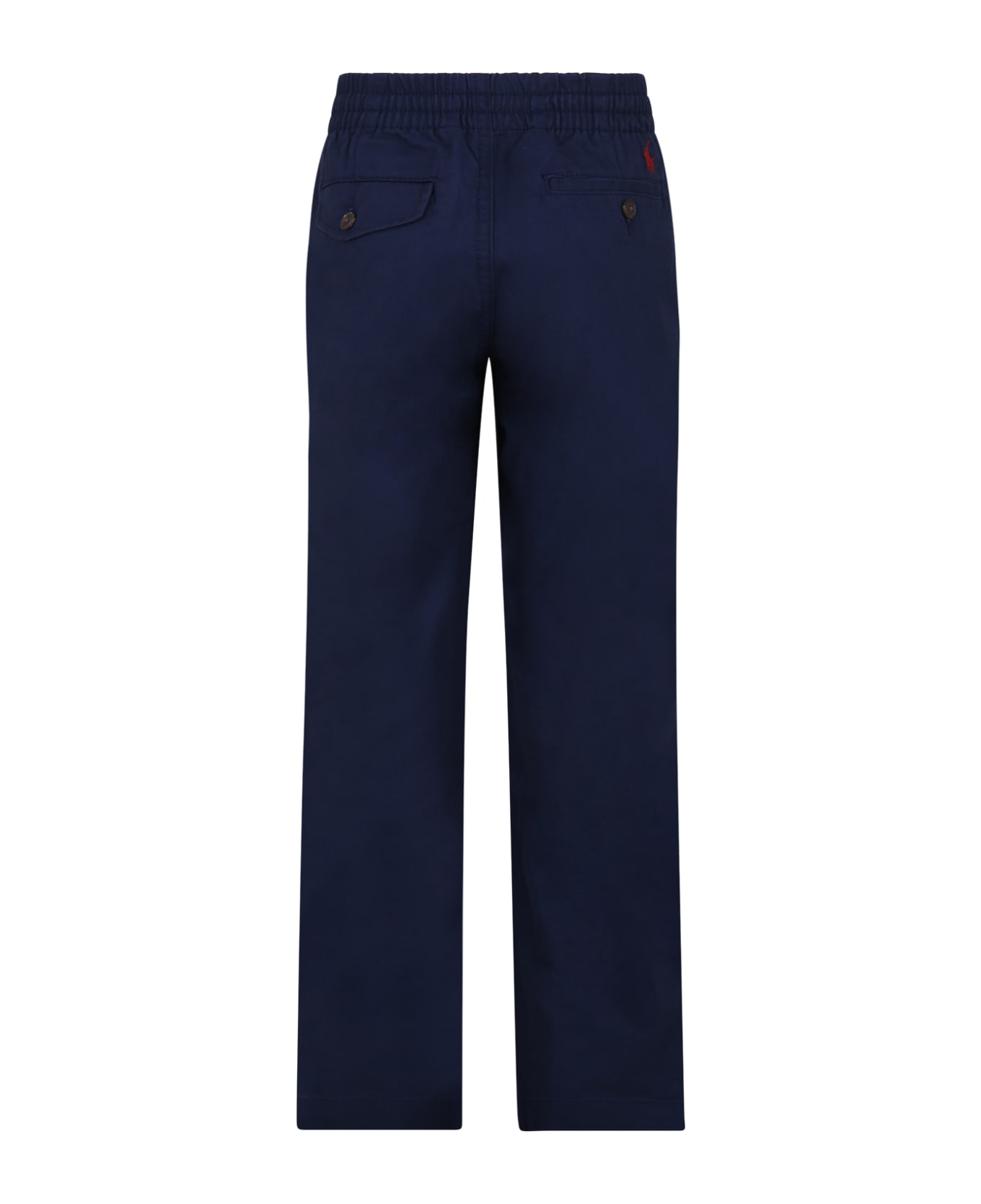 Ralph Lauren Blue Trousers For Boy With Horse - Blue ボトムス
