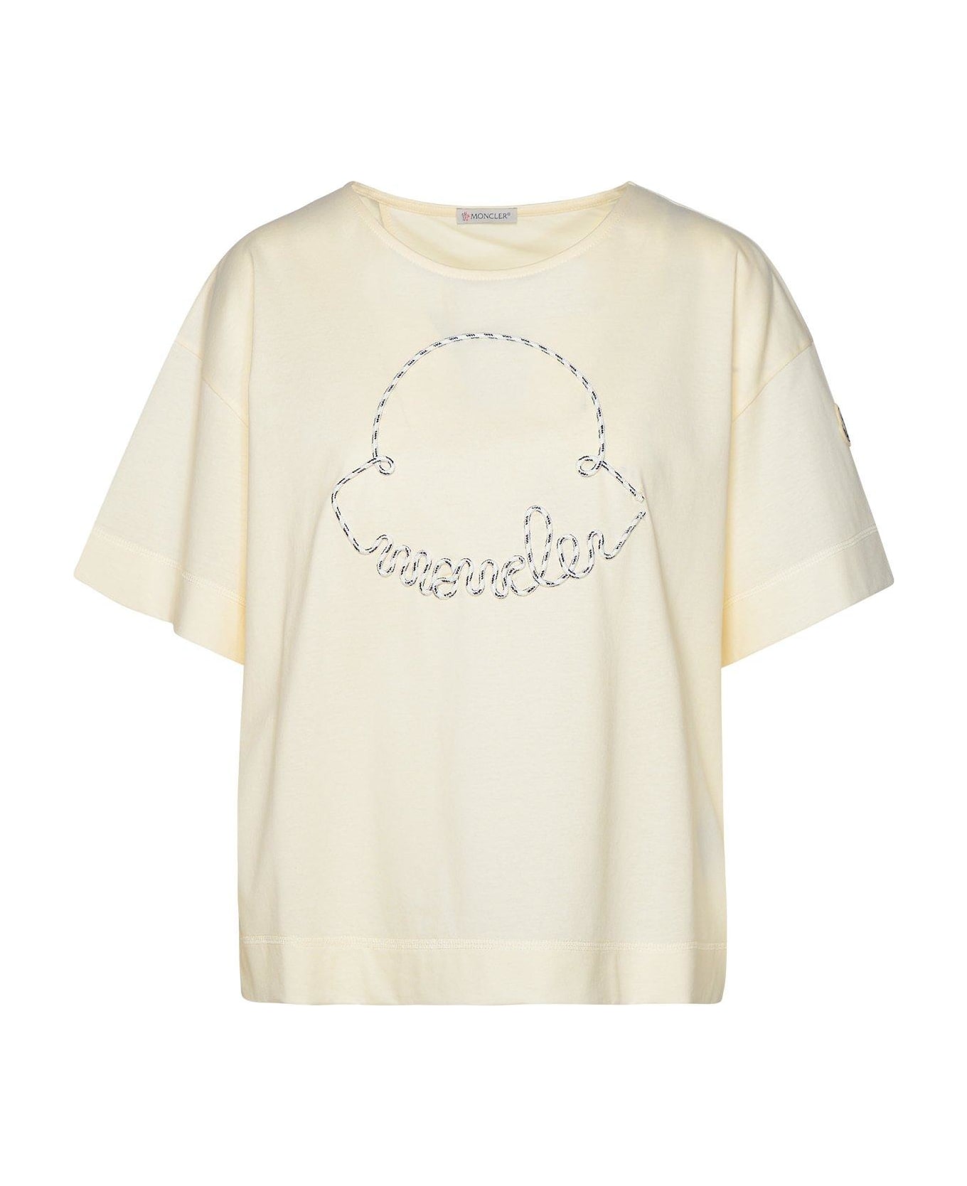 Moncler Logo Detailed Crewneck T-shirt - White Tシャツ