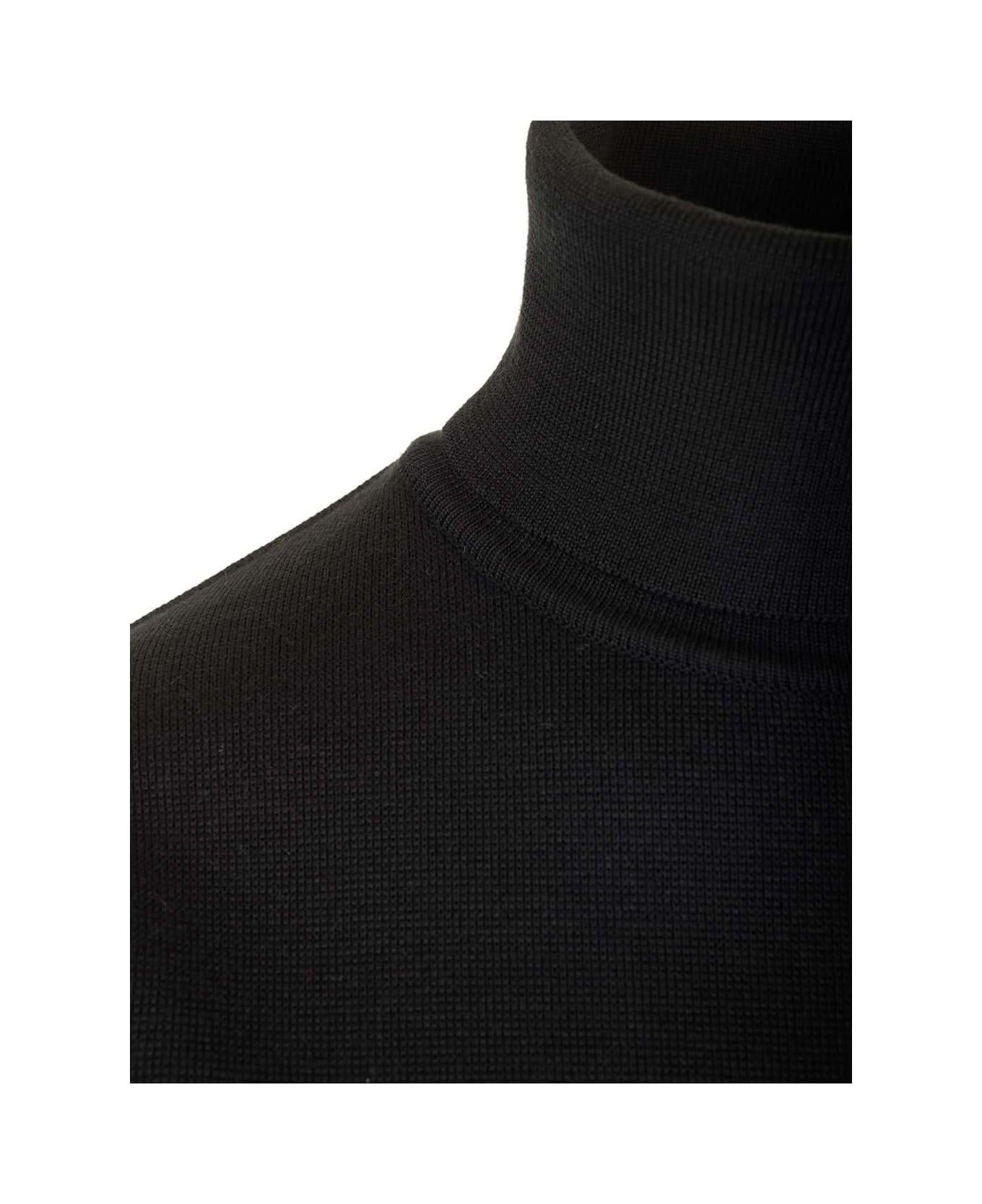 Alaia Roll Neck Ribbed Jumper - Black