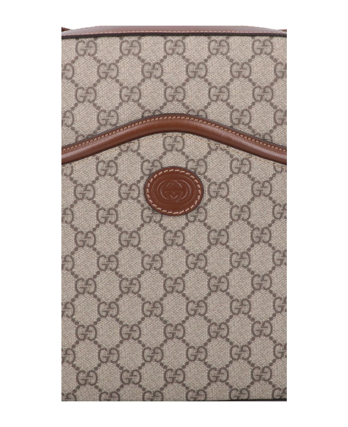 Gucci Logo Shoulder Bag - Beige