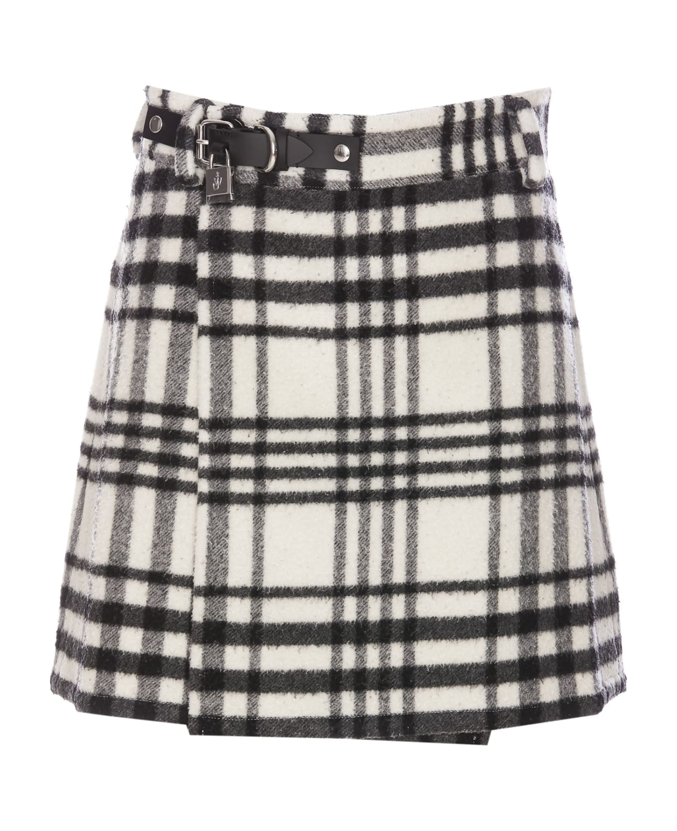 JW Anderson - JW Anderson Padlock Strap Mini Skirt in White/Black 8 / 4 US - Hampden Clothing