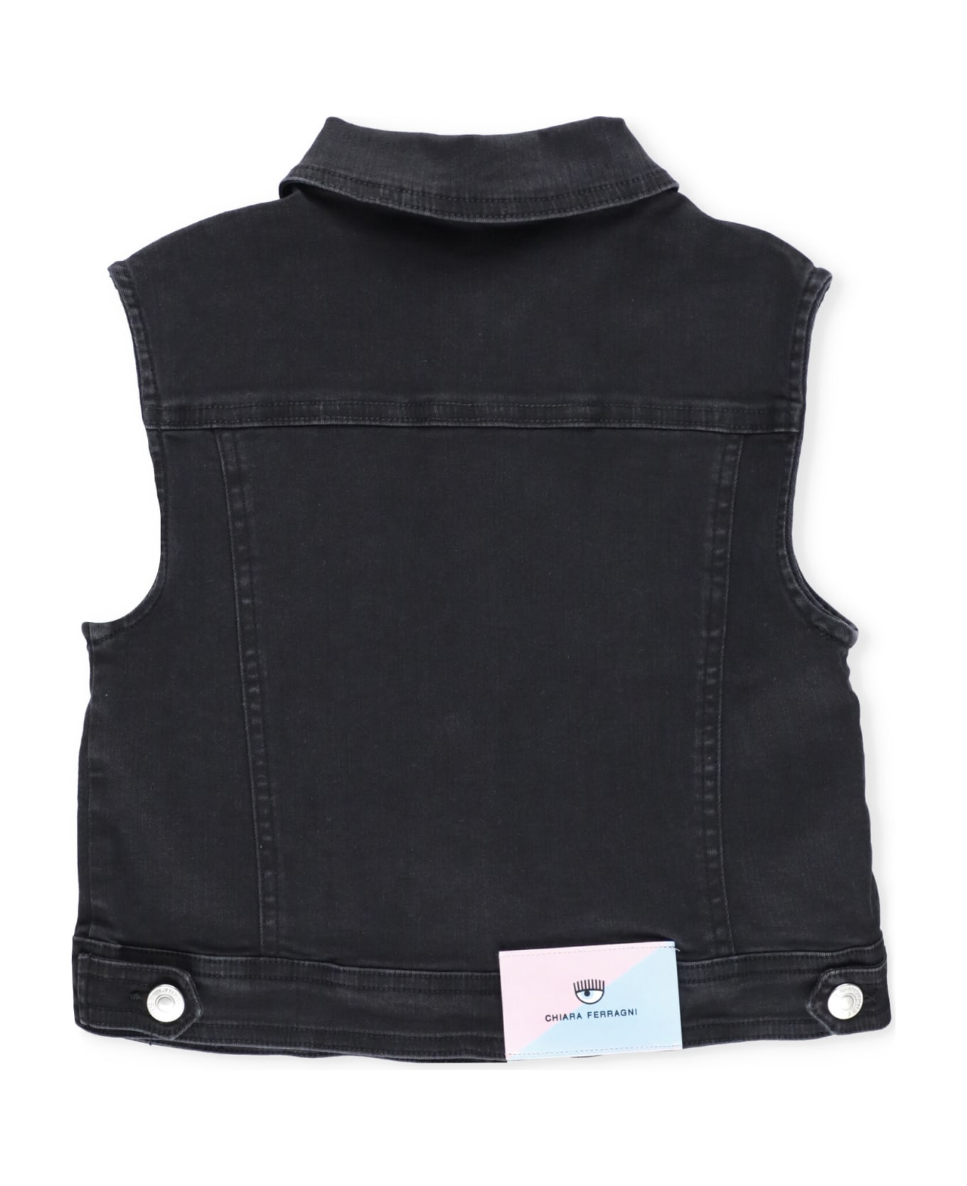 Chiara Ferragni Vest With Logo - BLACK