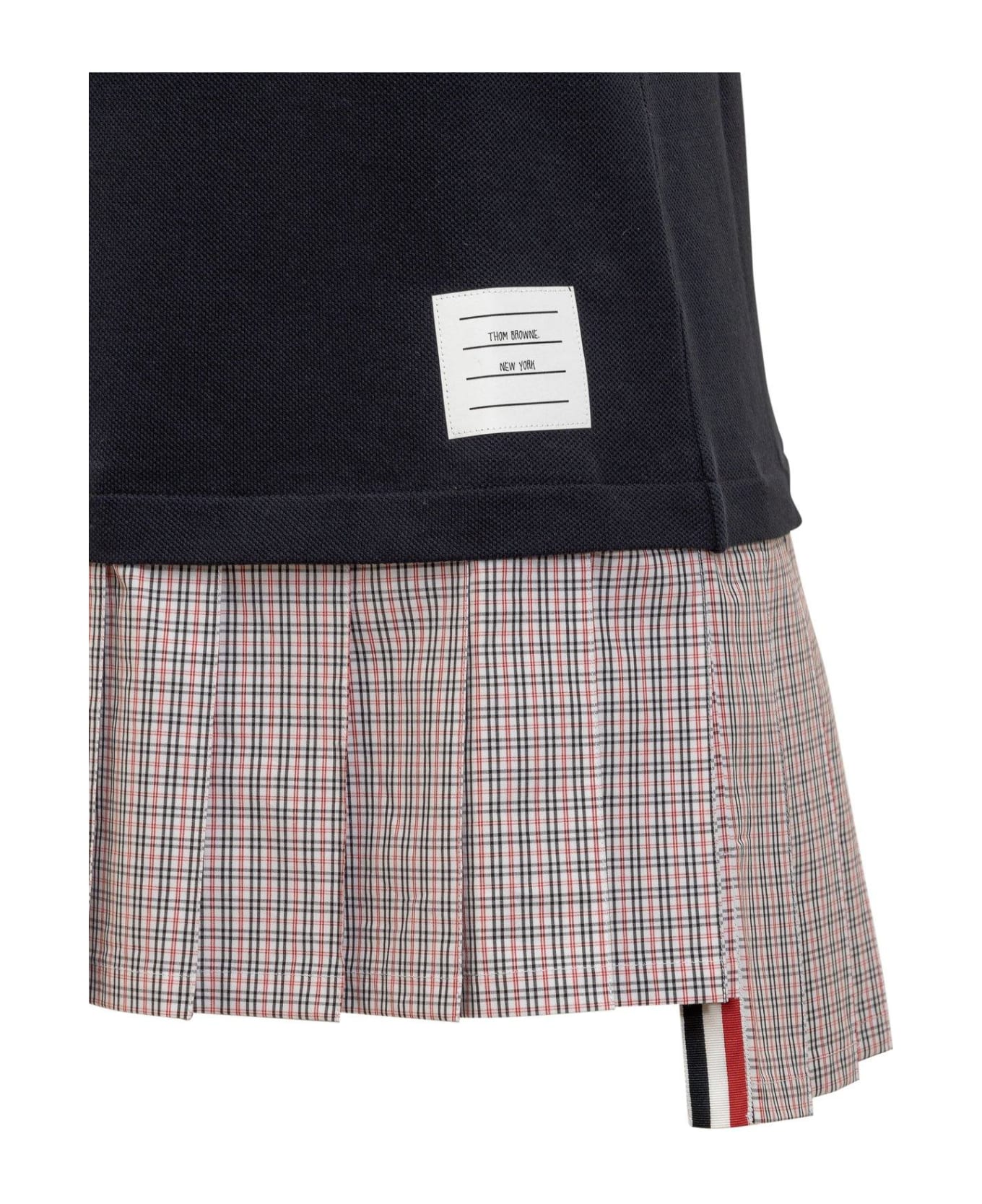 Thom Browne Pleated-panel Sleeveless Polo Dress - Blue ポロシャツ