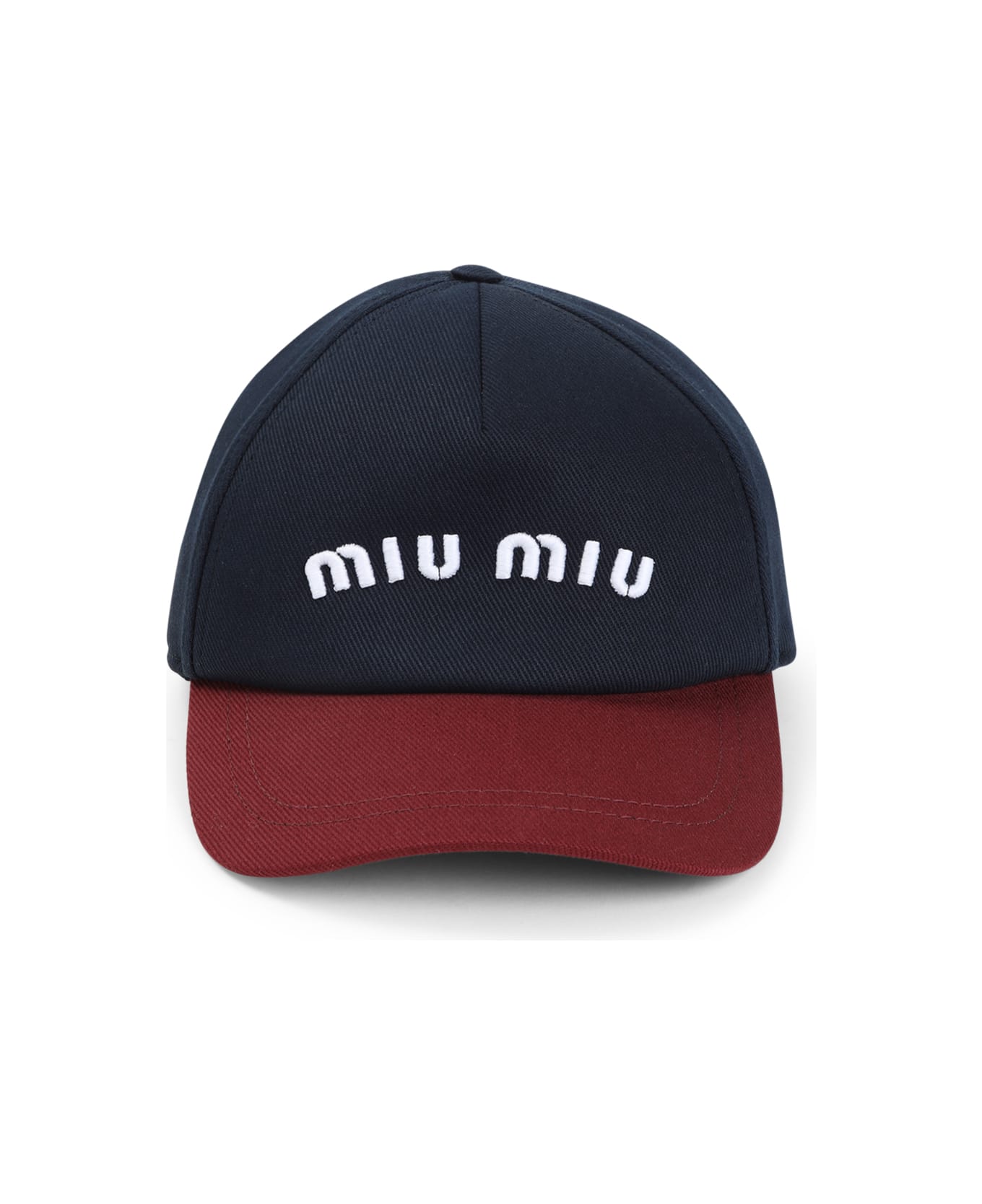 Miu Miu Cotton Hat - L Blu Bordeaux