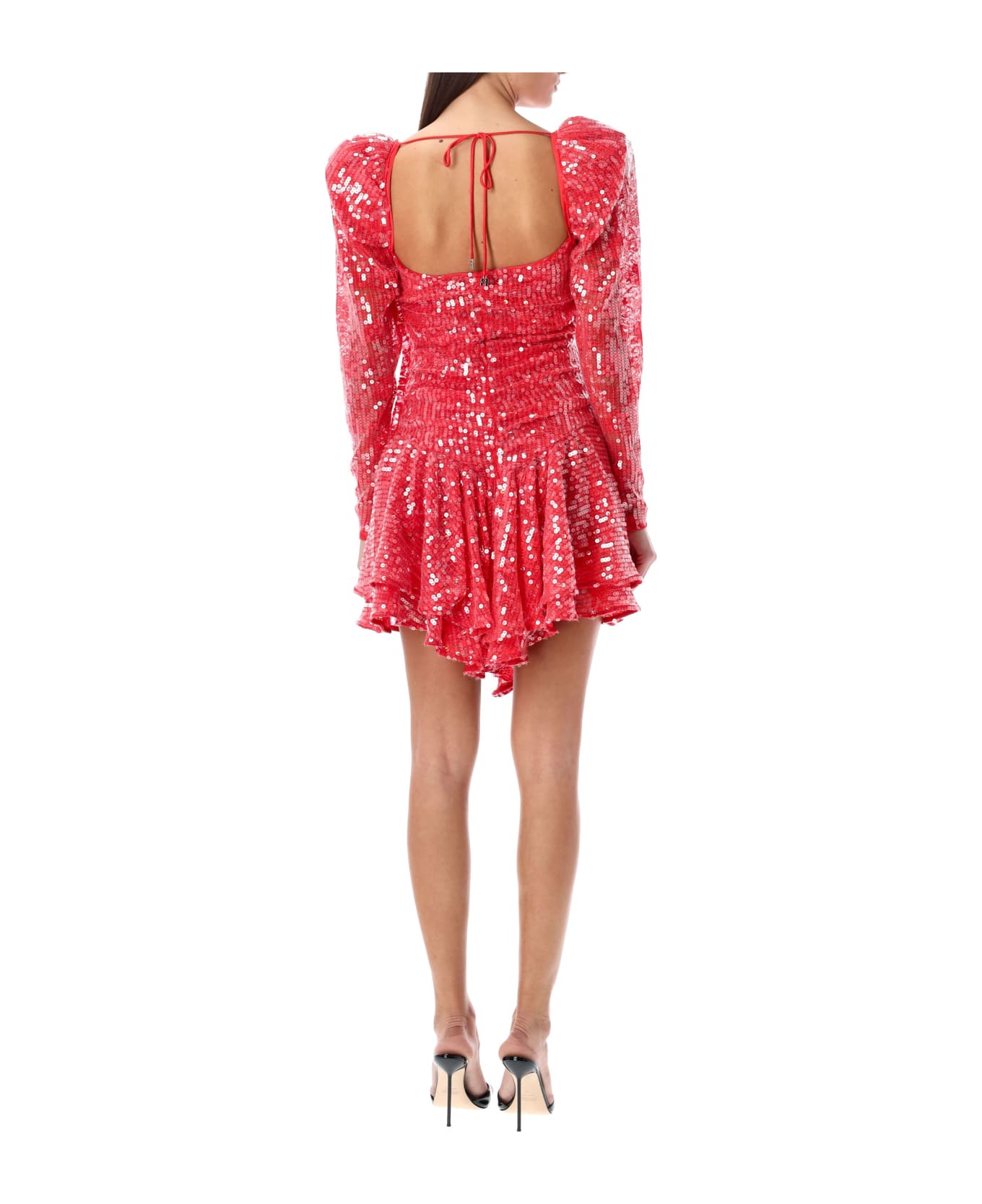 Rotate by Birger Christensen Mini Dress Lace Sequin - POPPY RED