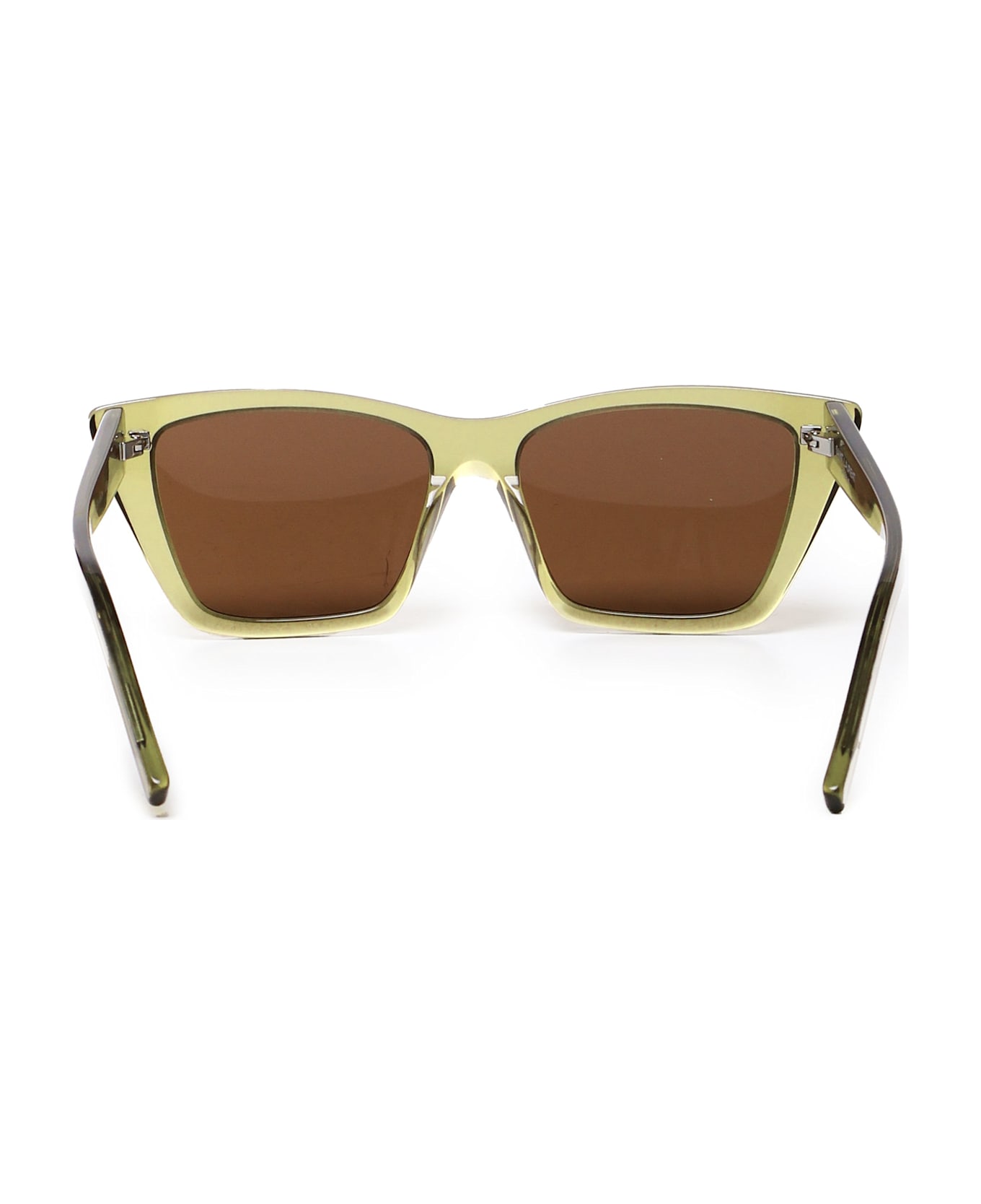 Saint Laurent Sunglasses With Cat-eye Frame In Nylon - GREEN GREEN BROWN サングラス